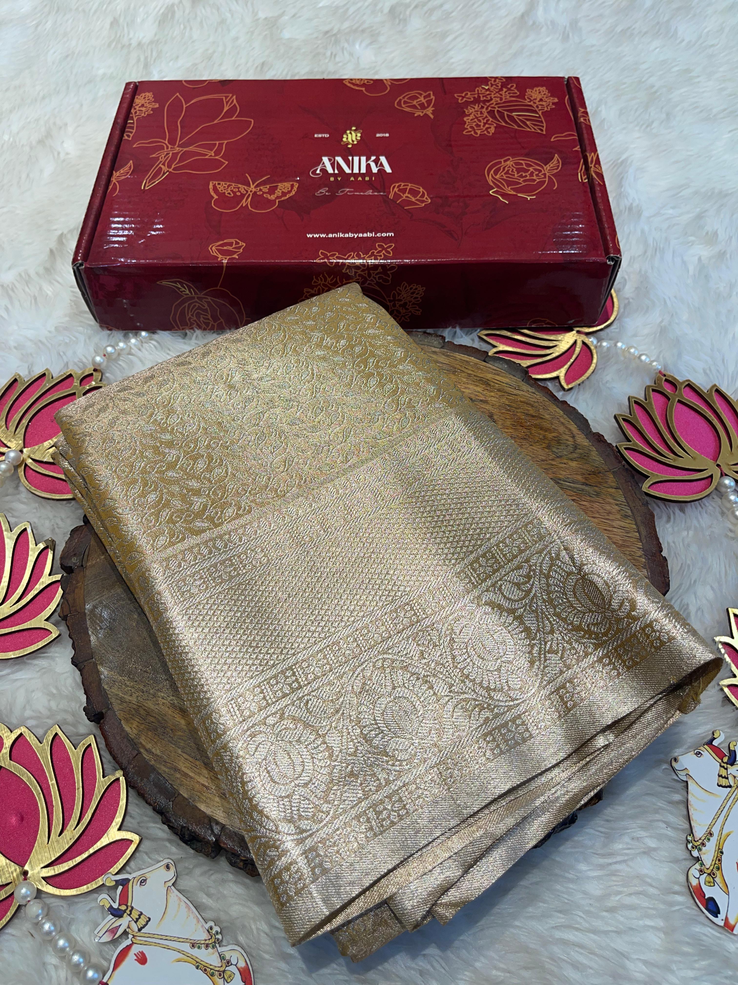 SWAYAMVARAM- BRIDAL  TISSUE SILK SAREE ( BEIGE GOLD )