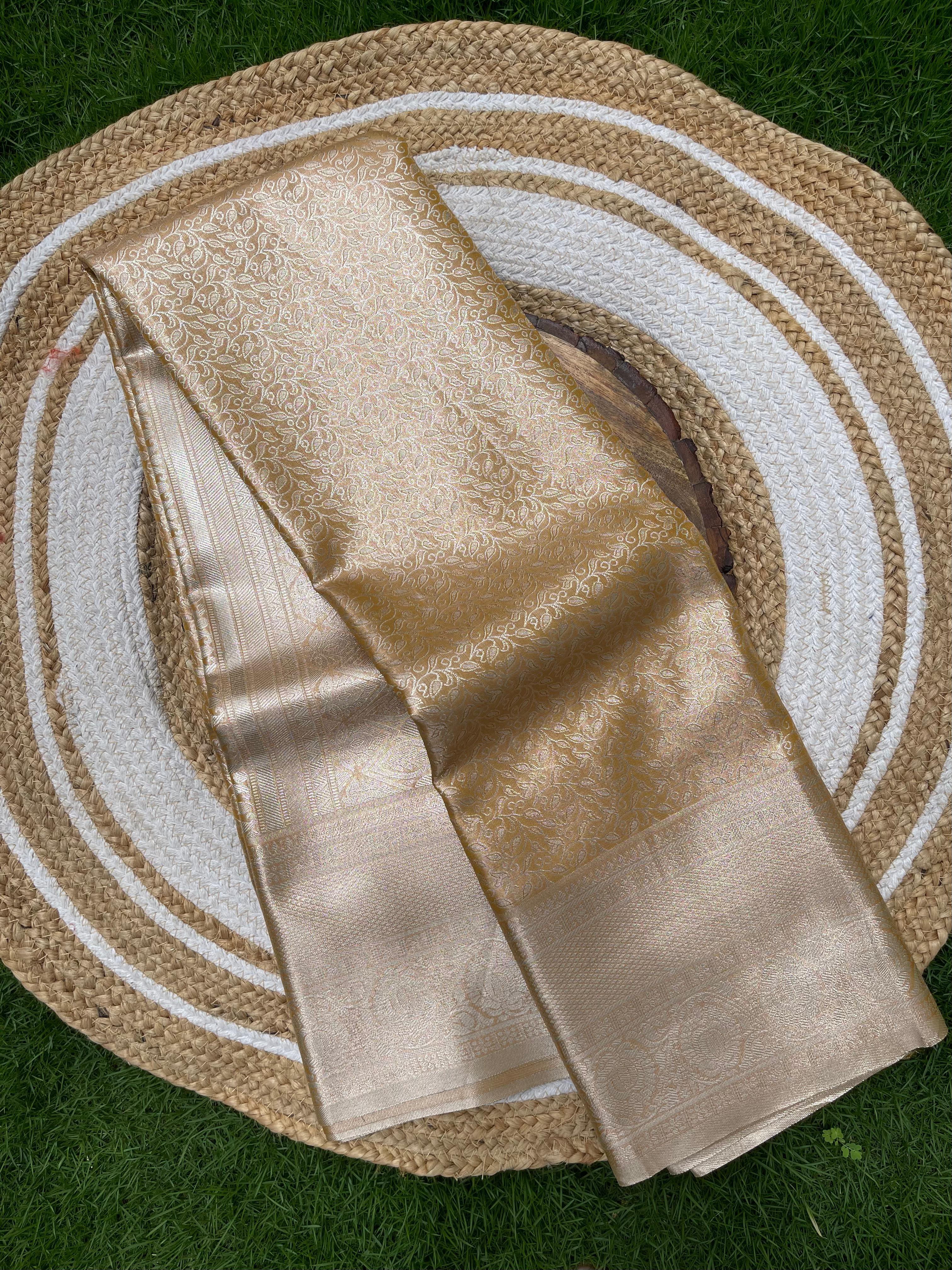 SWAYAMVARAM- BRIDAL  TISSUE SILK SAREE ( BEIGE GOLD )