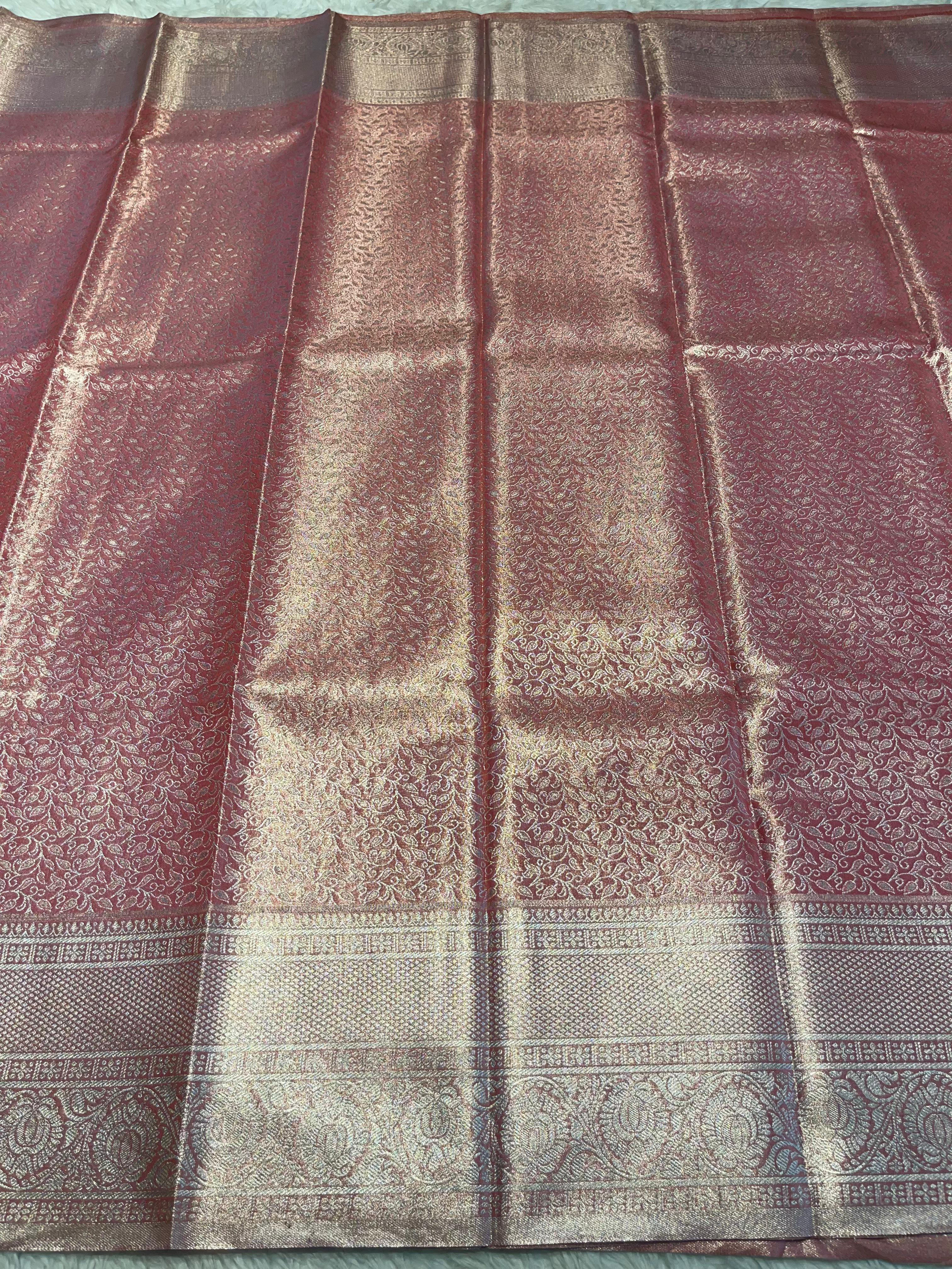 SWAYAMVARAM- BRIDAL TISSUE SILK SAREE ( PINK SAREE )