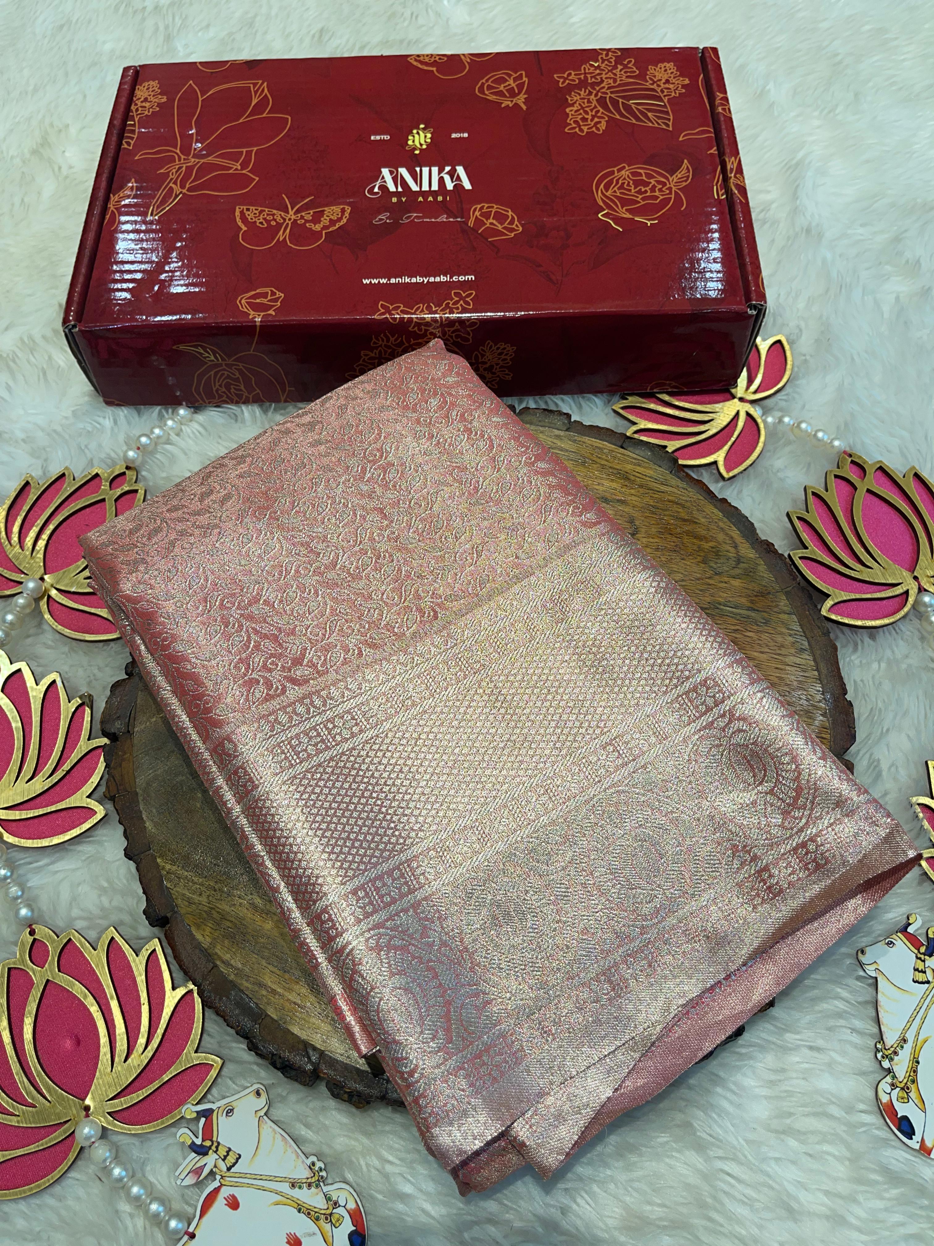 SWAYAMVARAM- BRIDAL TISSUE SILK SAREE ( PINK SAREE )