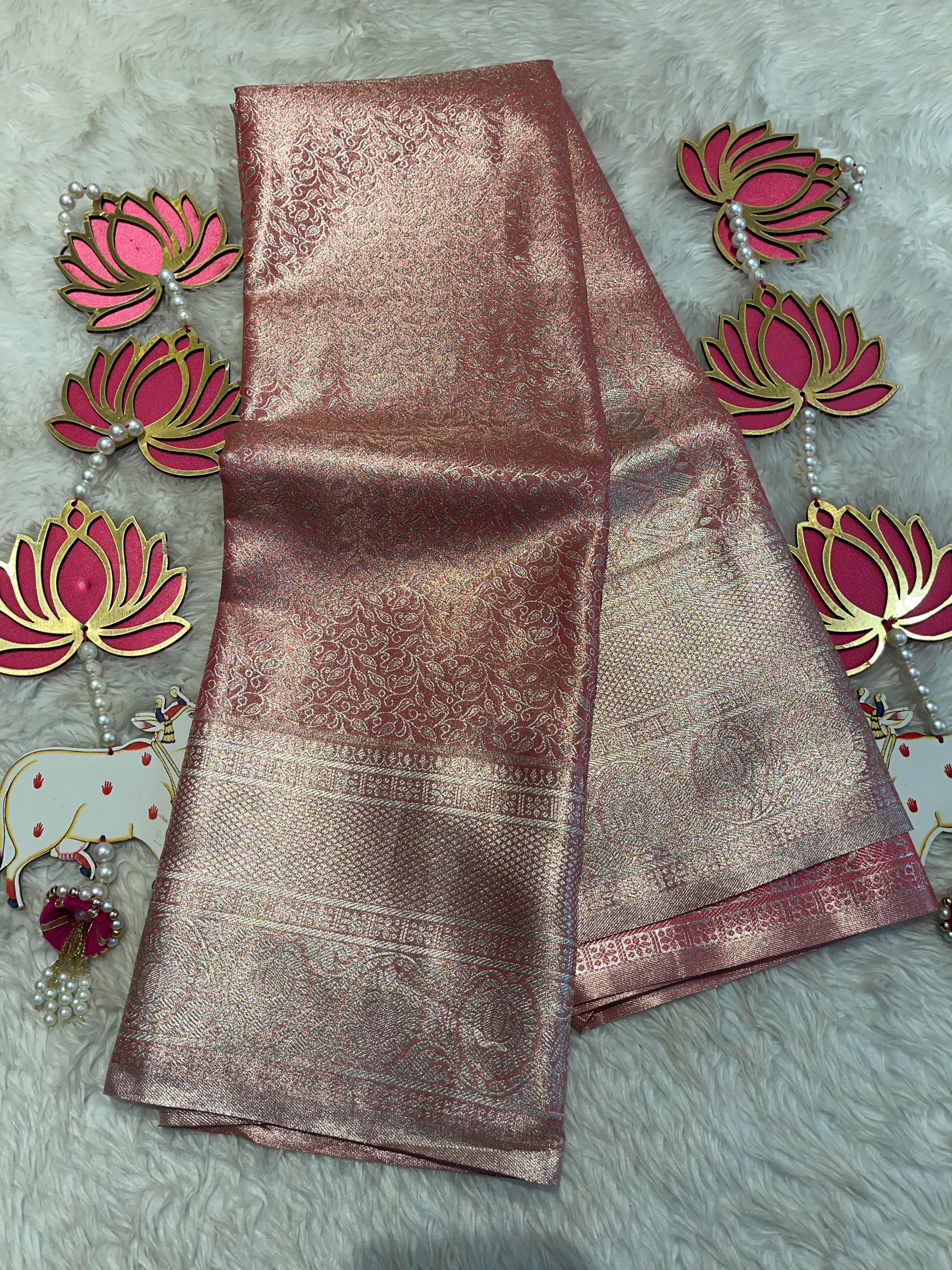 SWAYAMVARAM- BRIDAL TISSUE SILK SAREE ( PINK SAREE )