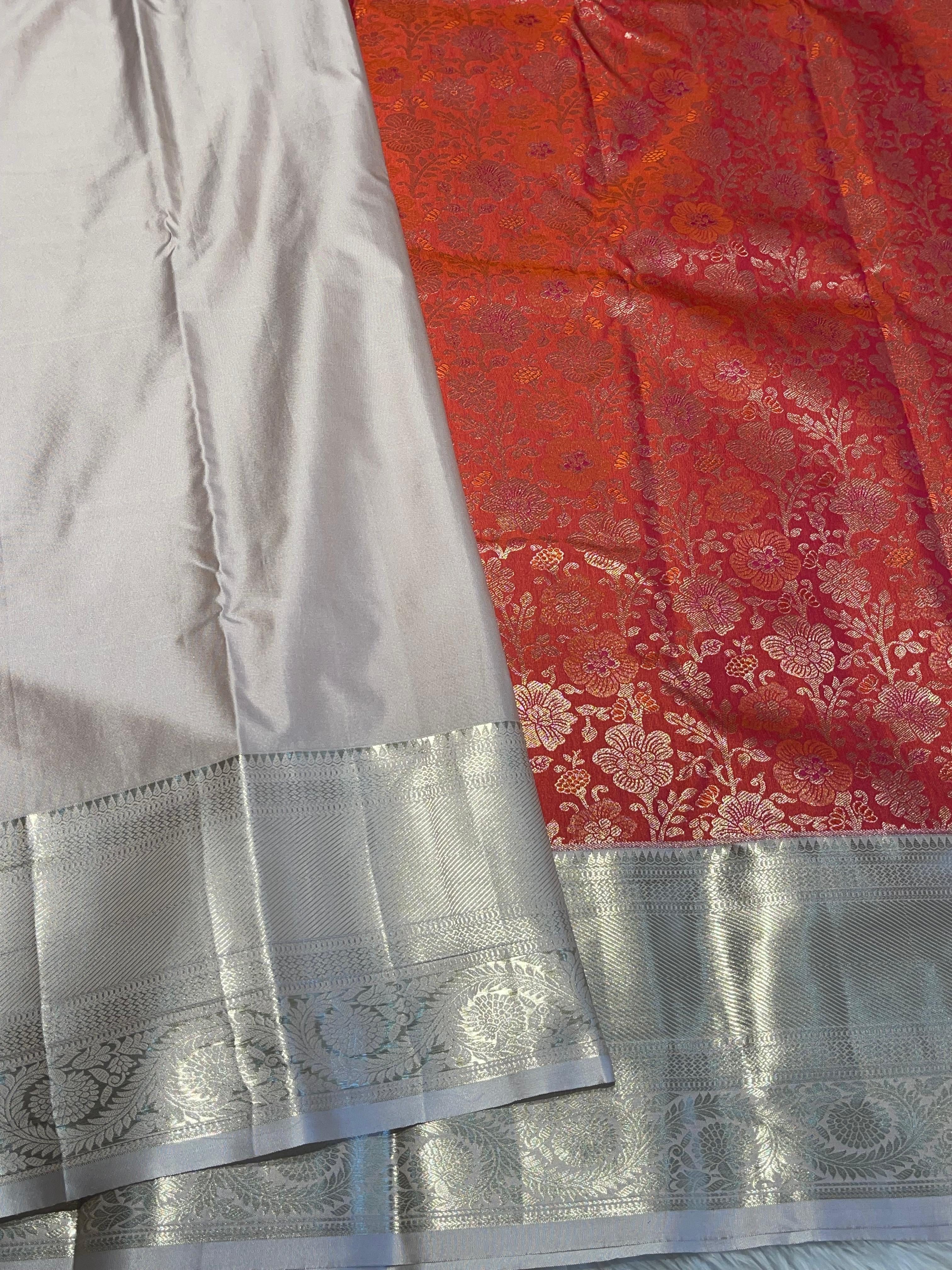 SWAYAMVARAM- TOMATO ORANGE DUAL TONE  SILK SAREE