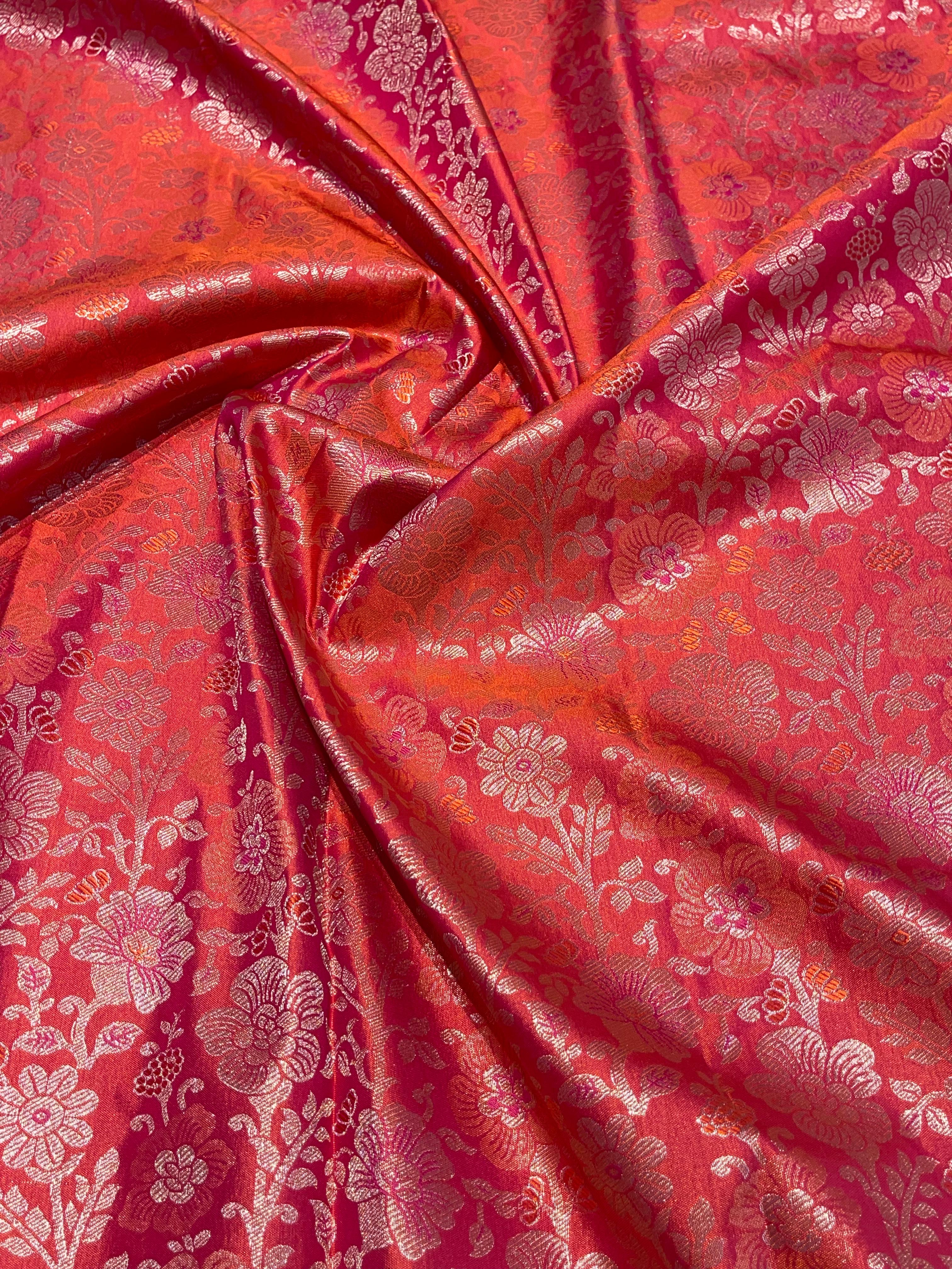 SWAYAMVARAM- TOMATO ORANGE DUAL TONE  SILK SAREE