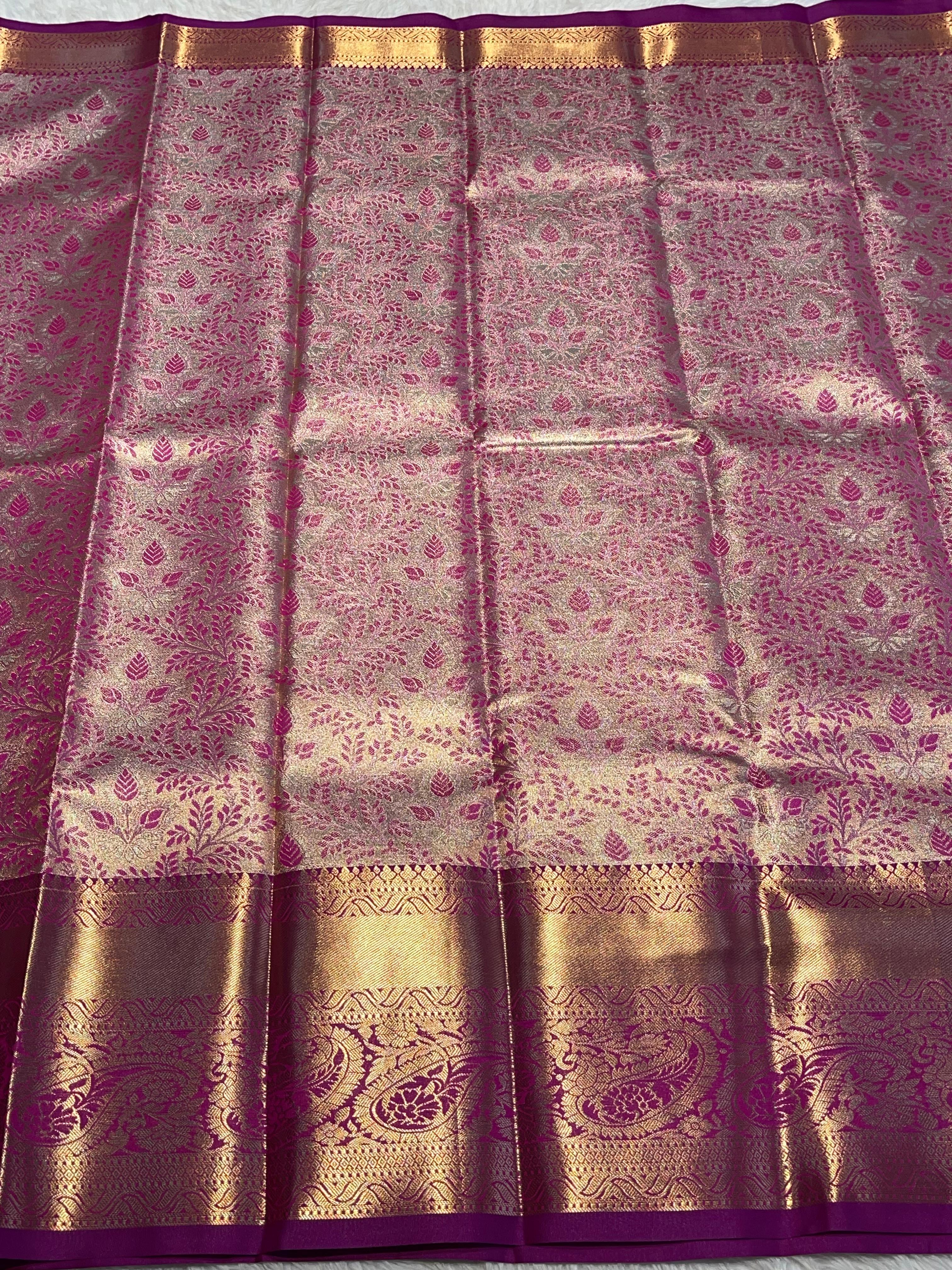 SWAYAMVARAM- RANIPINK BROCADE SILK SAREE