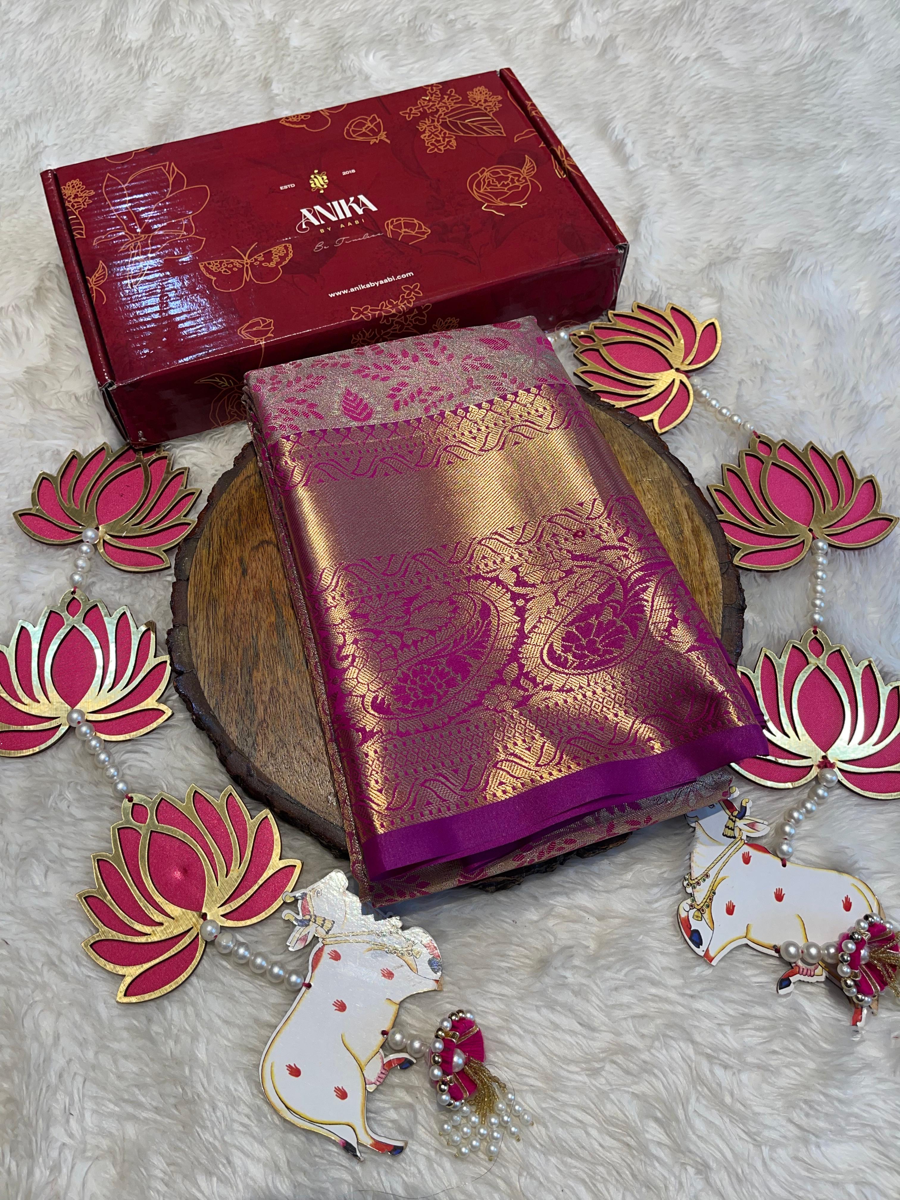 SWAYAMVARAM- RANIPINK BROCADE SILK SAREE