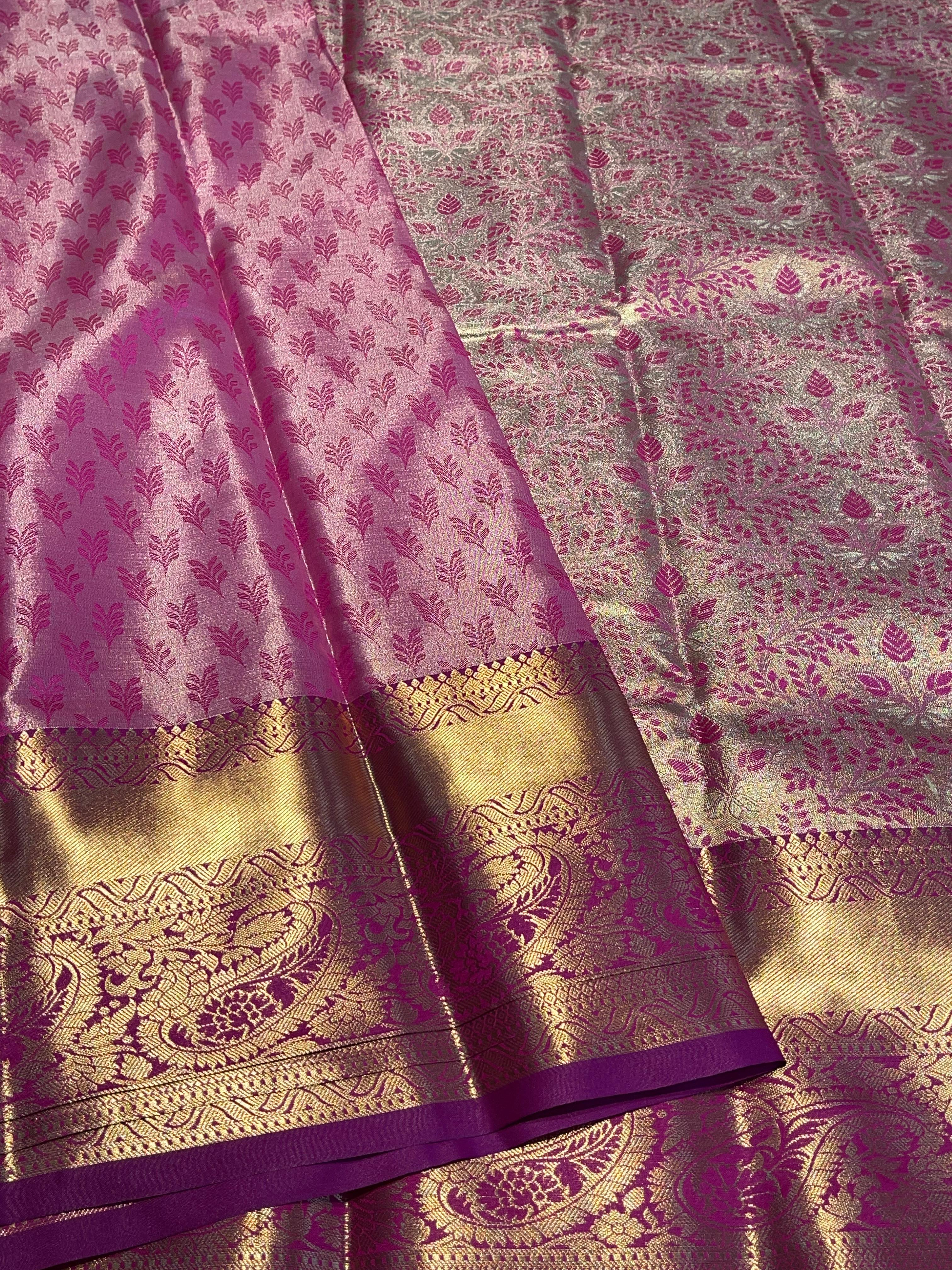 SWAYAMVARAM- RANIPINK BROCADE SILK SAREE