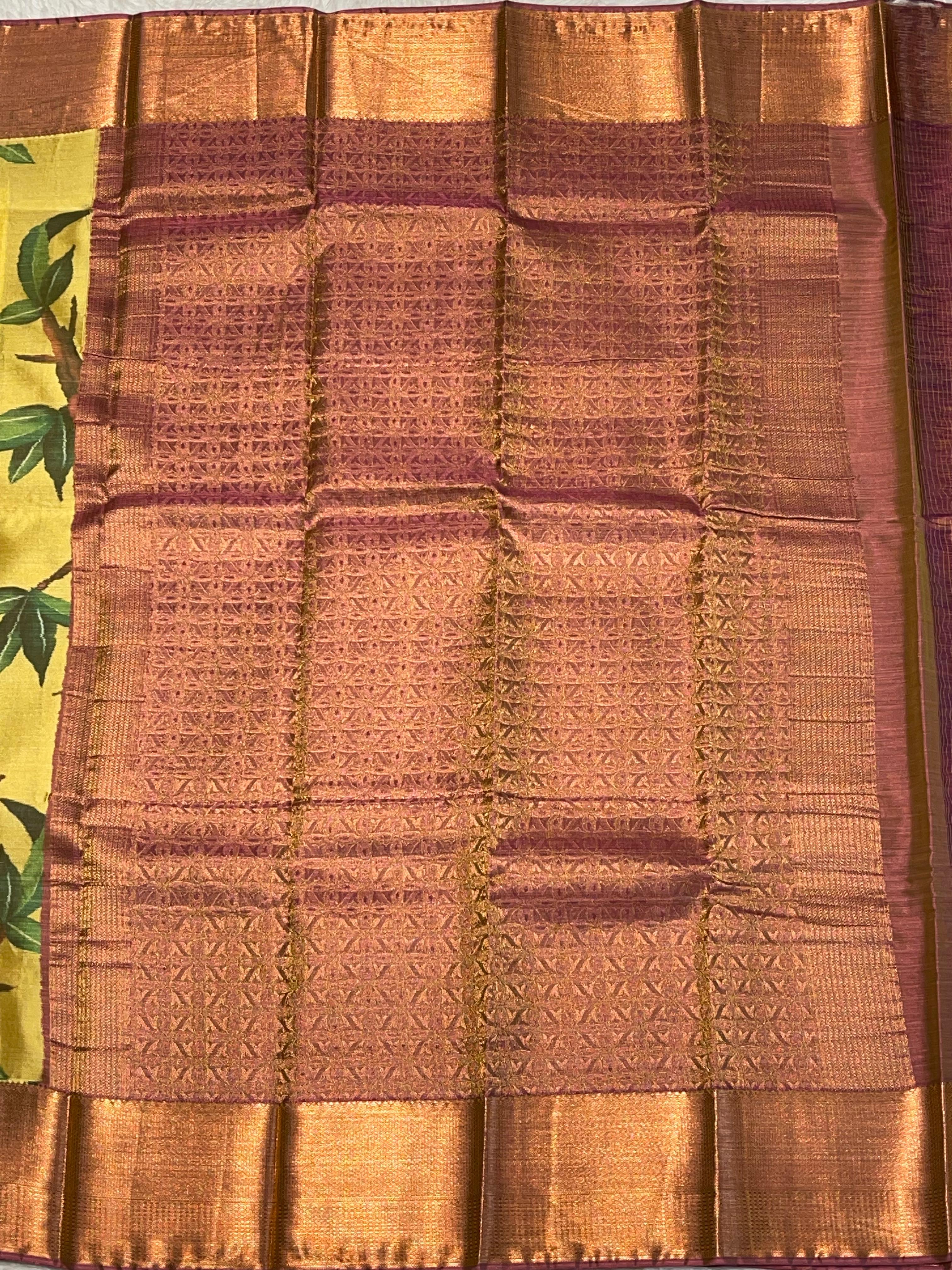 SWAYAMVARAM-FLORA YELLOW SAREE