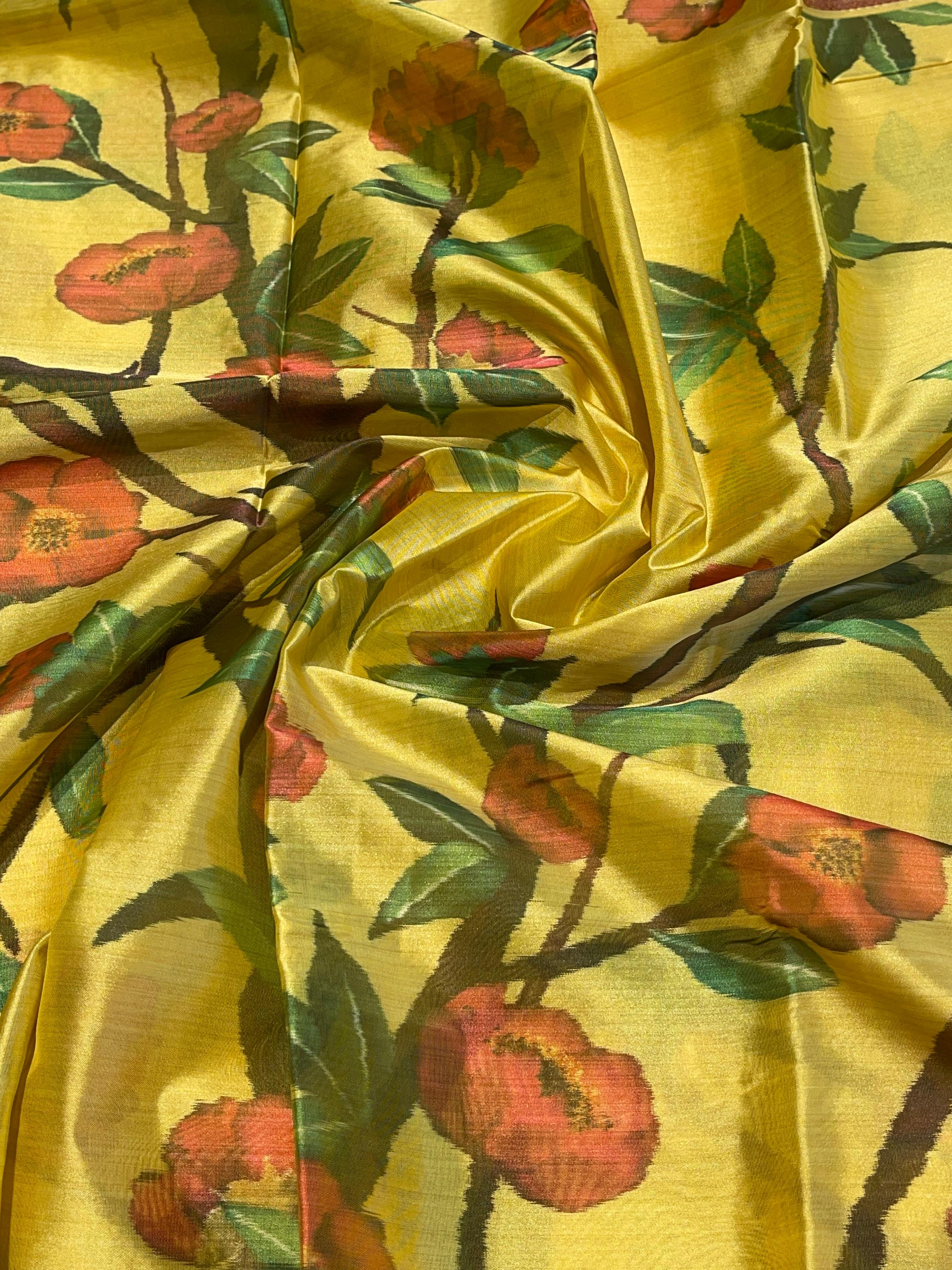 SWAYAMVARAM-FLORA YELLOW SAREE