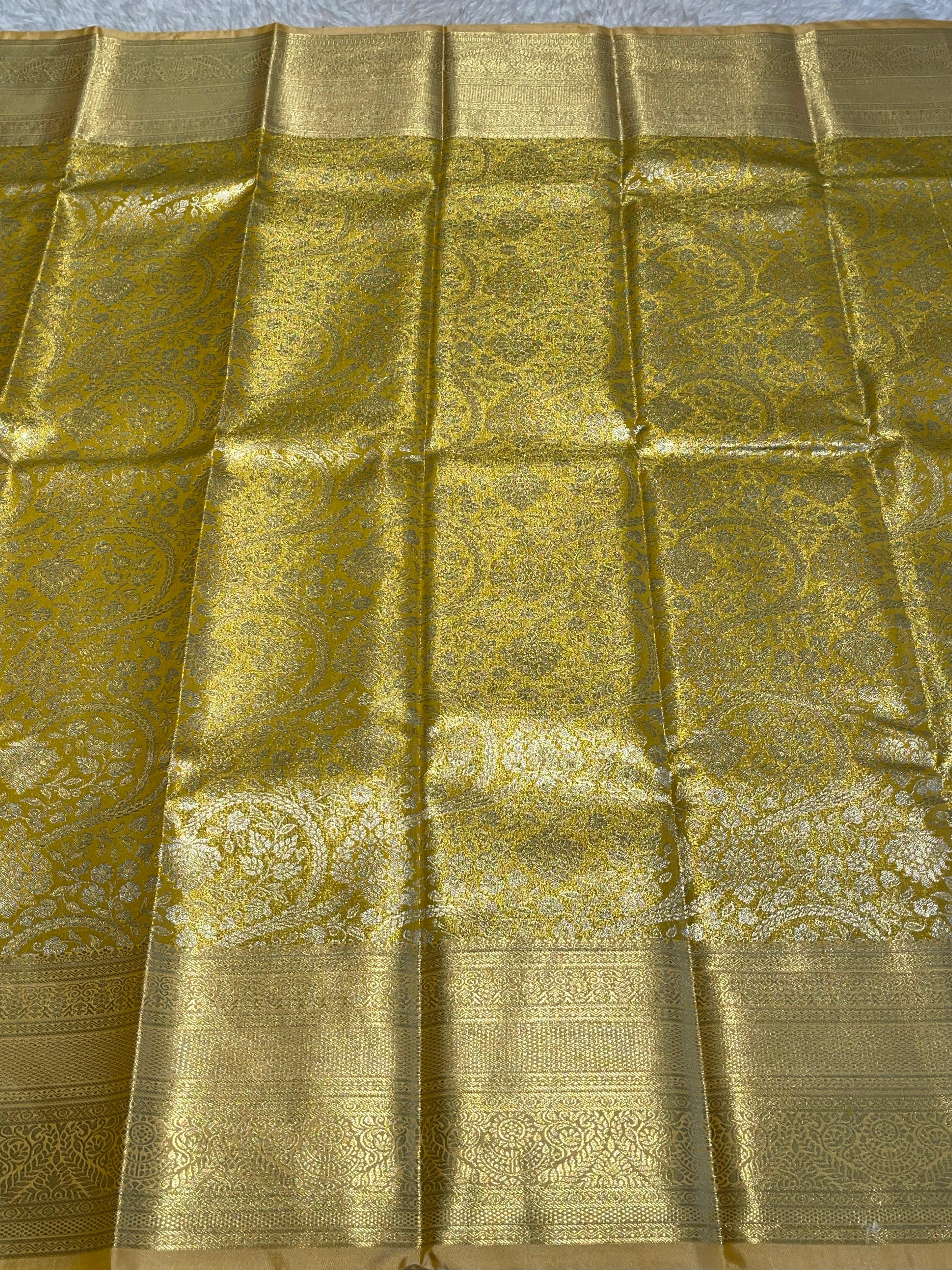 SWAYAMVARAM-YELLOW GOLD BROCADE BRIDAL EDIT SAREE