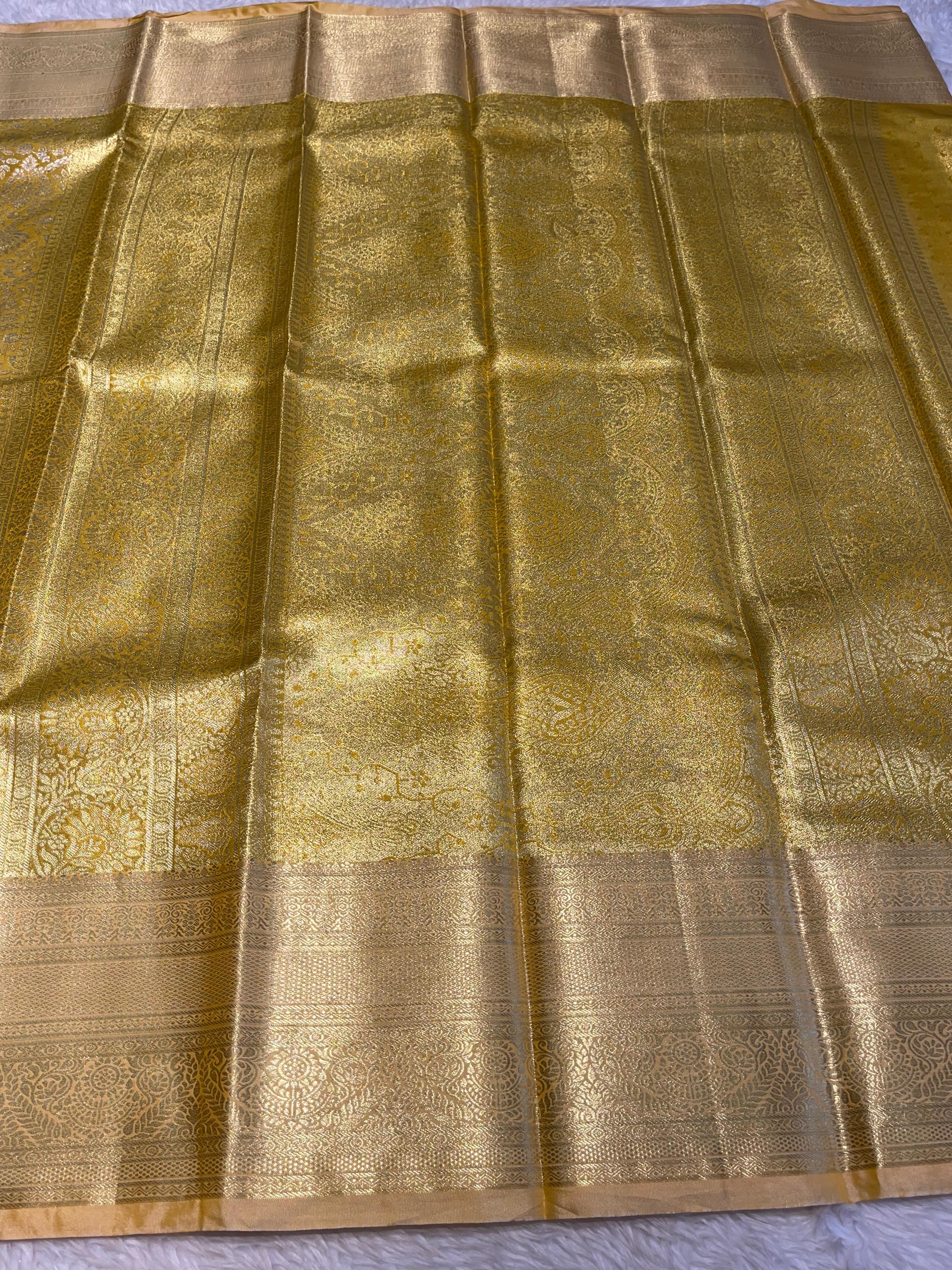 SWAYAMVARAM-YELLOW GOLD BROCADE BRIDAL EDIT SAREE
