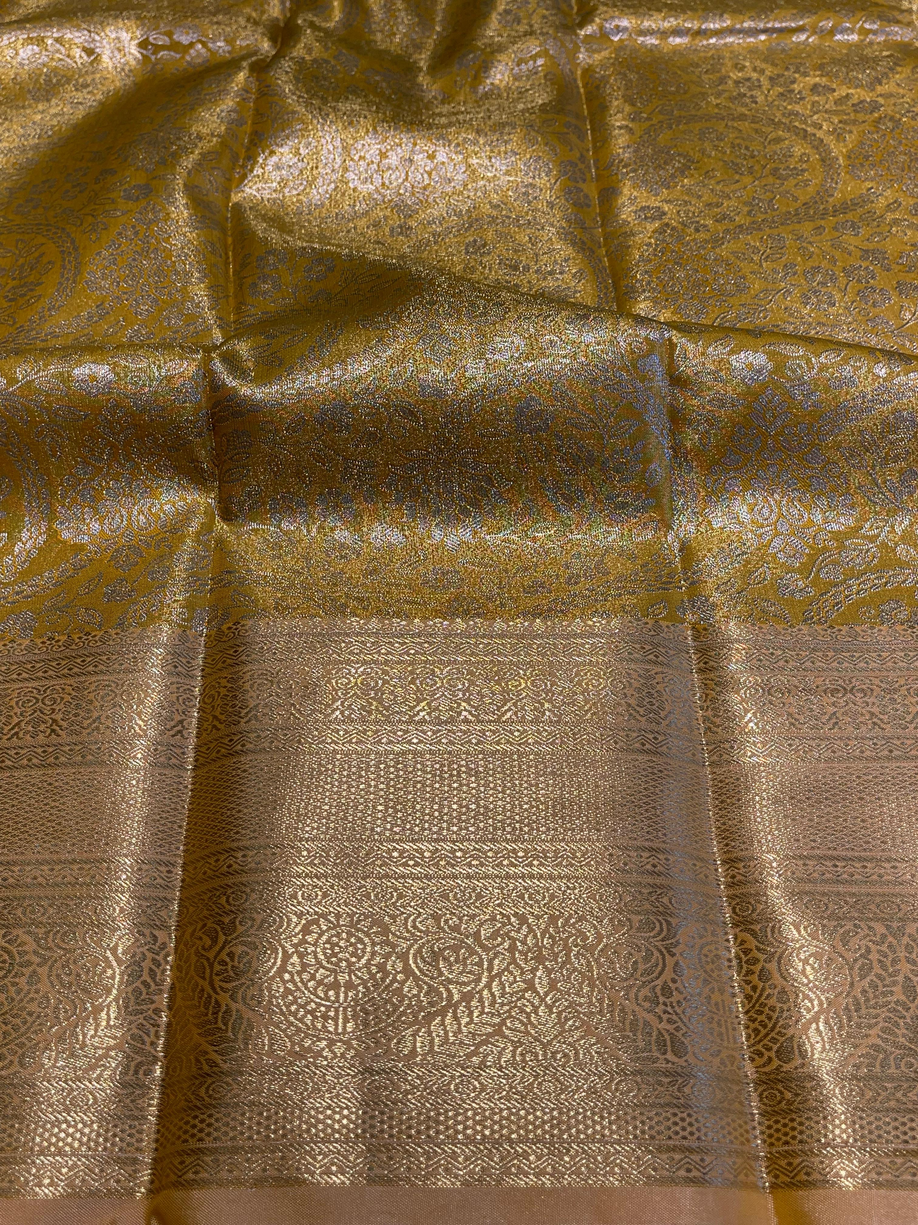 SWAYAMVARAM-YELLOW GOLD BROCADE BRIDAL EDIT SAREE