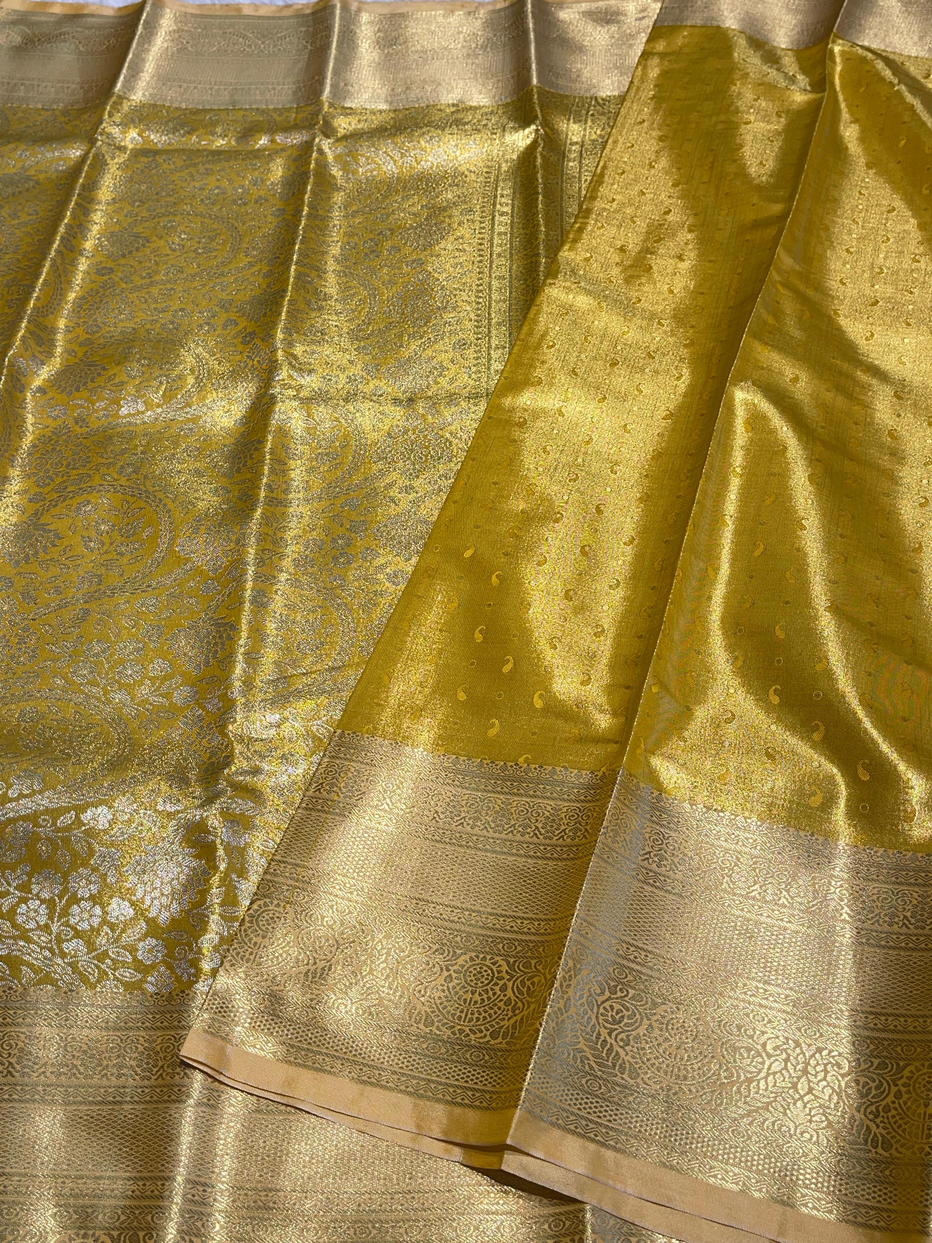 SWAYAMVARAM-YELLOW GOLD BROCADE BRIDAL EDIT SAREE