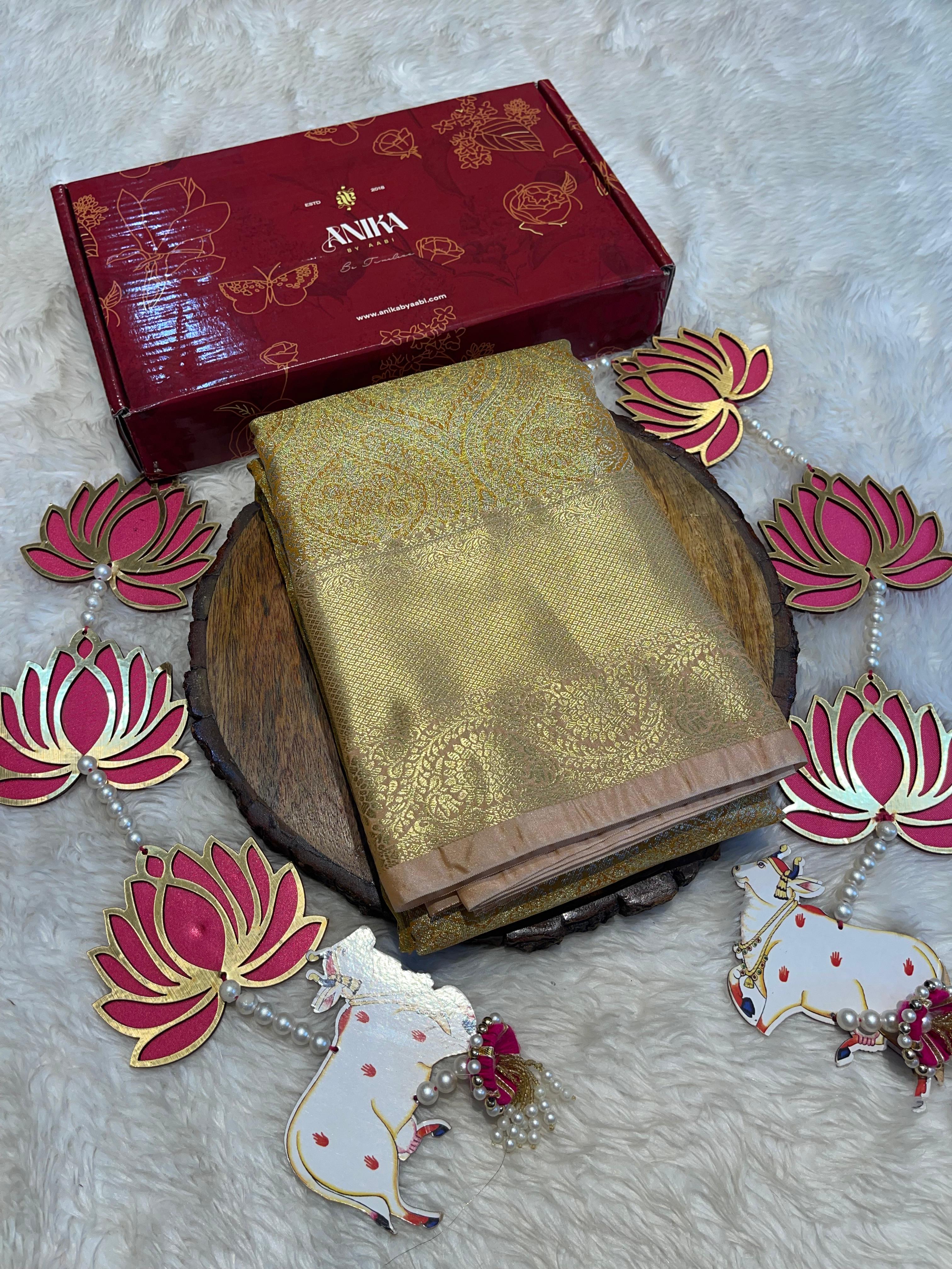 SWAYAMVARAM-GOLD DUAL TONE BRIDAL EDIT SAREE