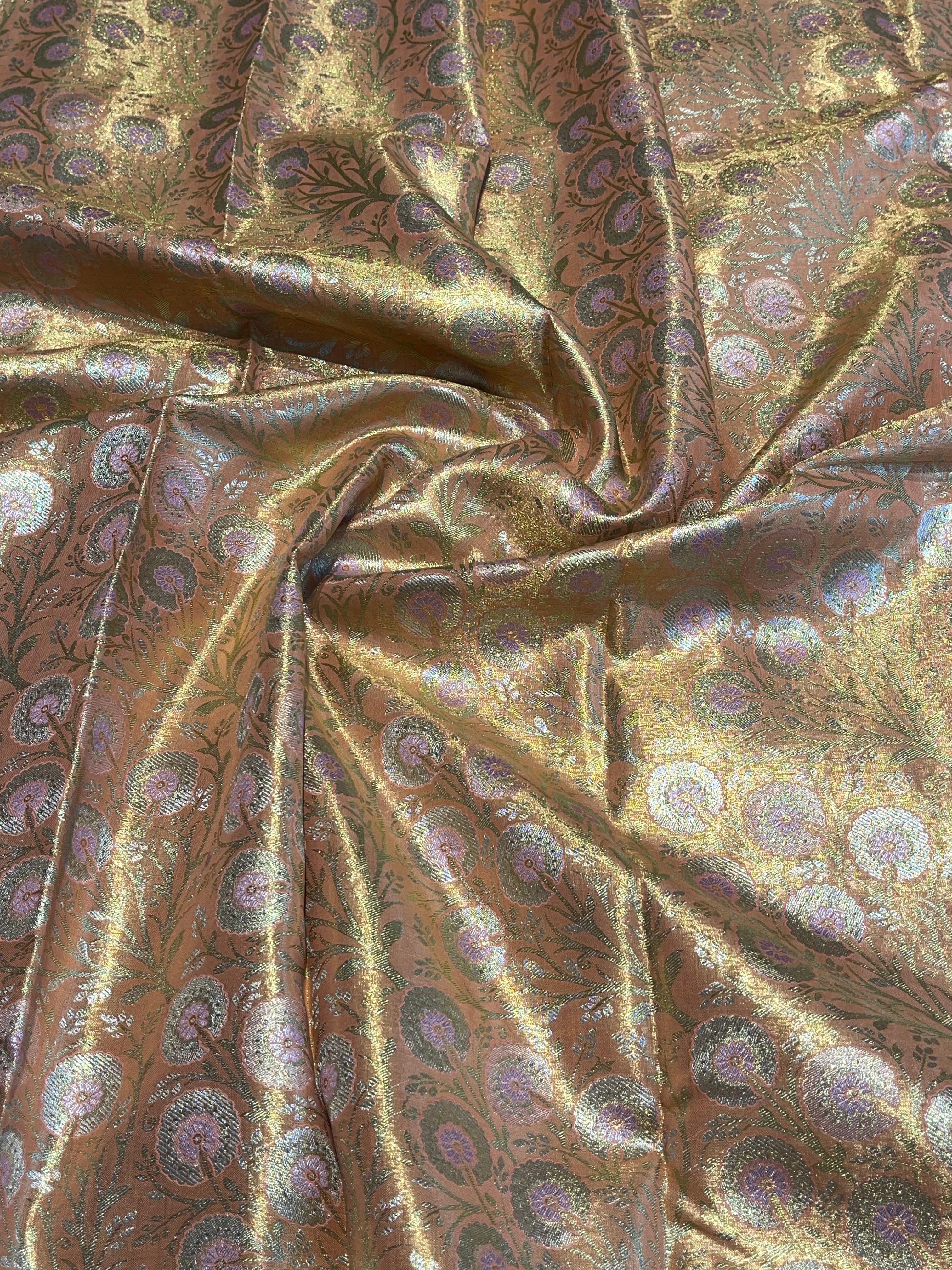 SWAYAMVARAM-LIGHT ORANGE WITH LILAC BROCADE SAREE