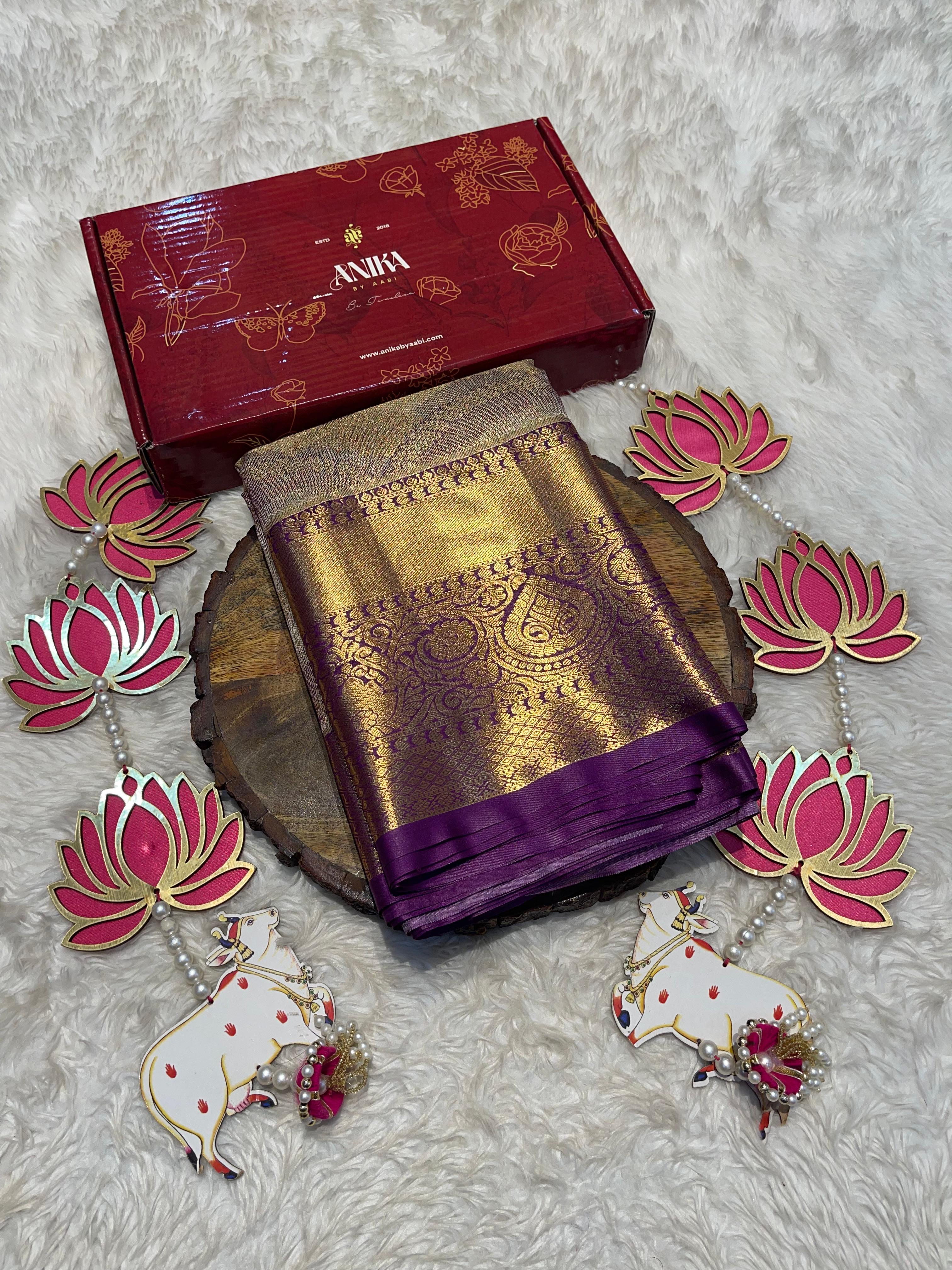 SWAYAMVARAM-PURPLE DUAL TONE SILK SAREE