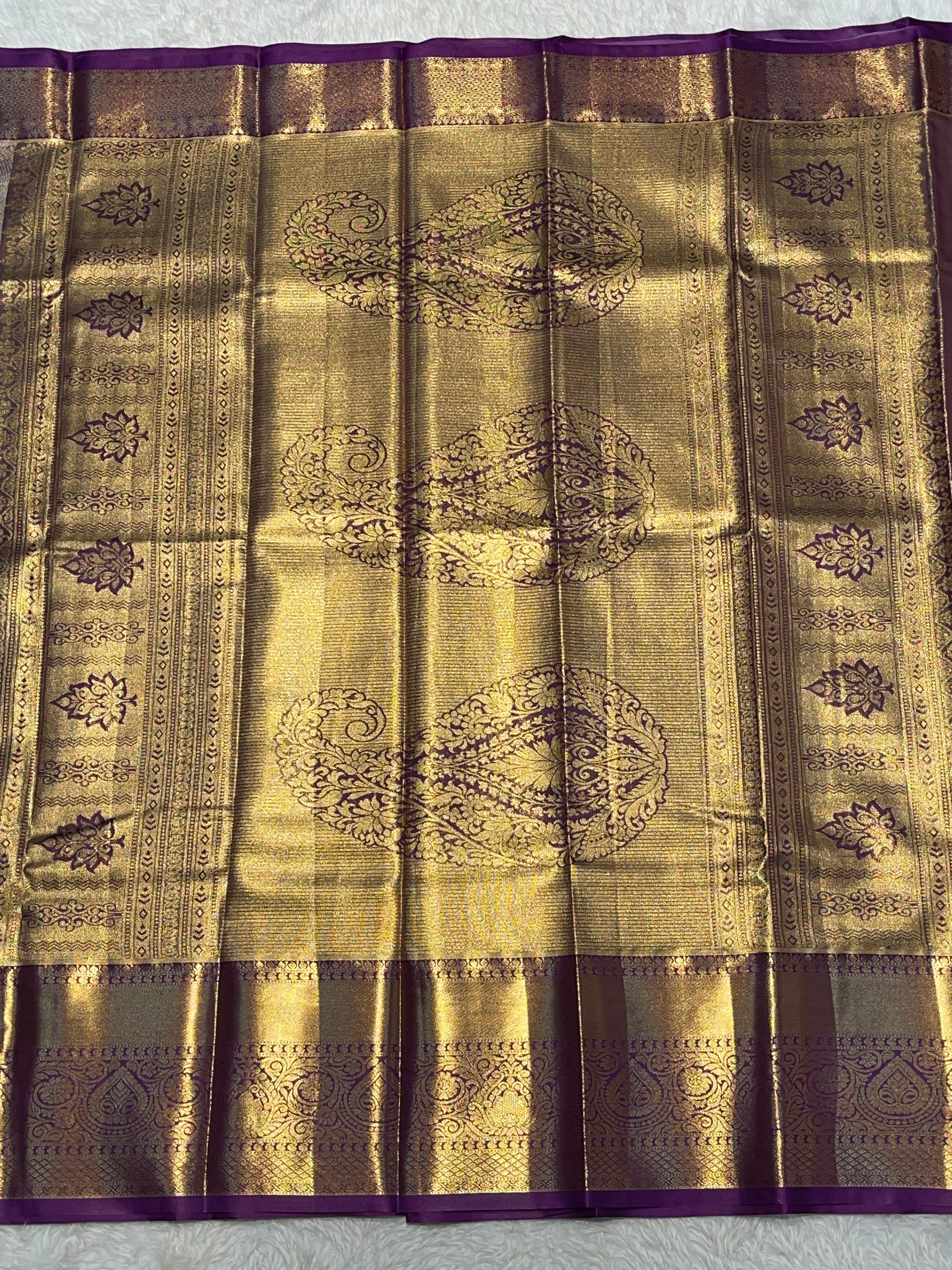 SWAYAMVARAM-PURPLE DUAL TONE SILK SAREE