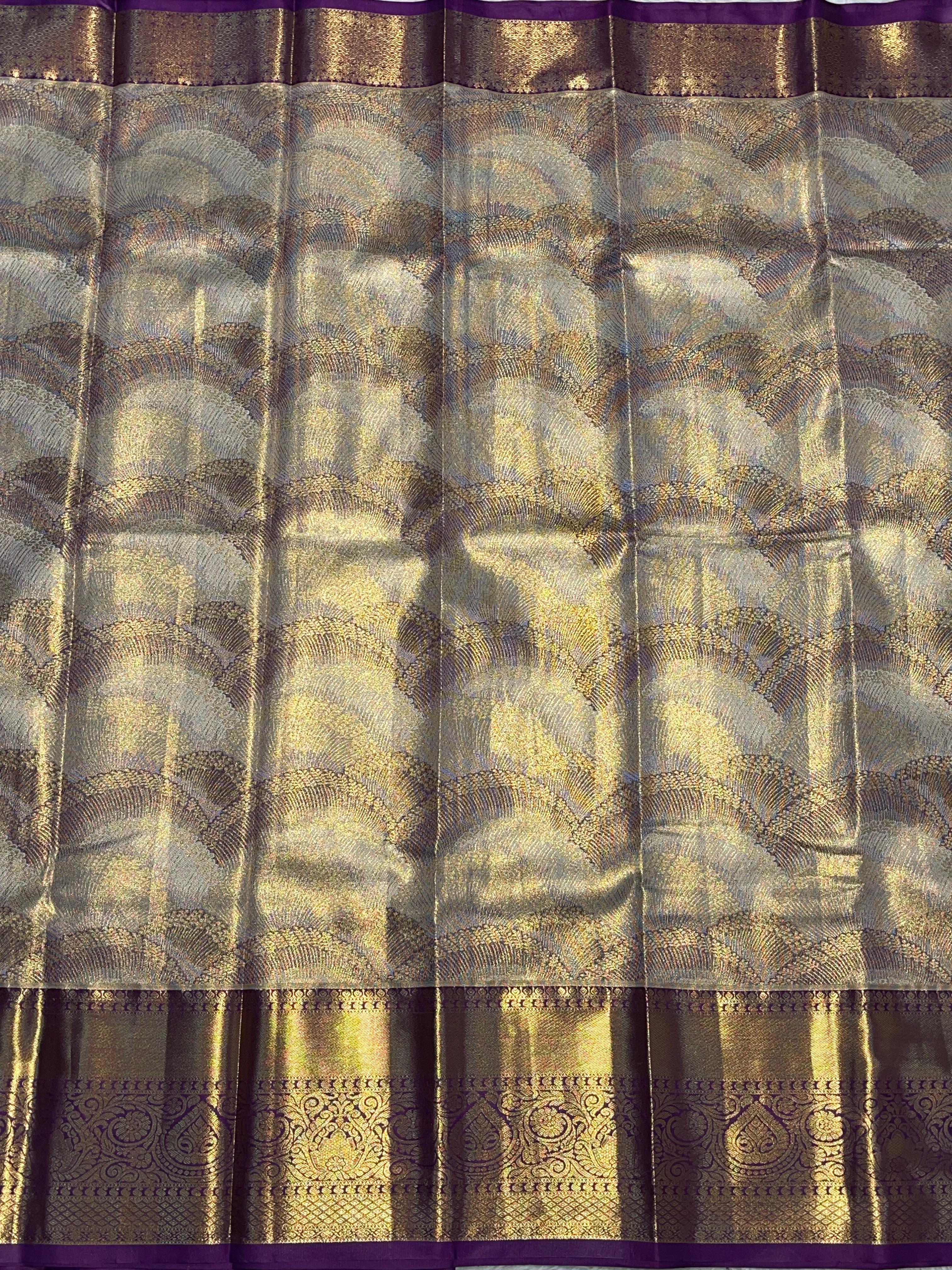 SWAYAMVARAM-PURPLE DUAL TONE SILK SAREE