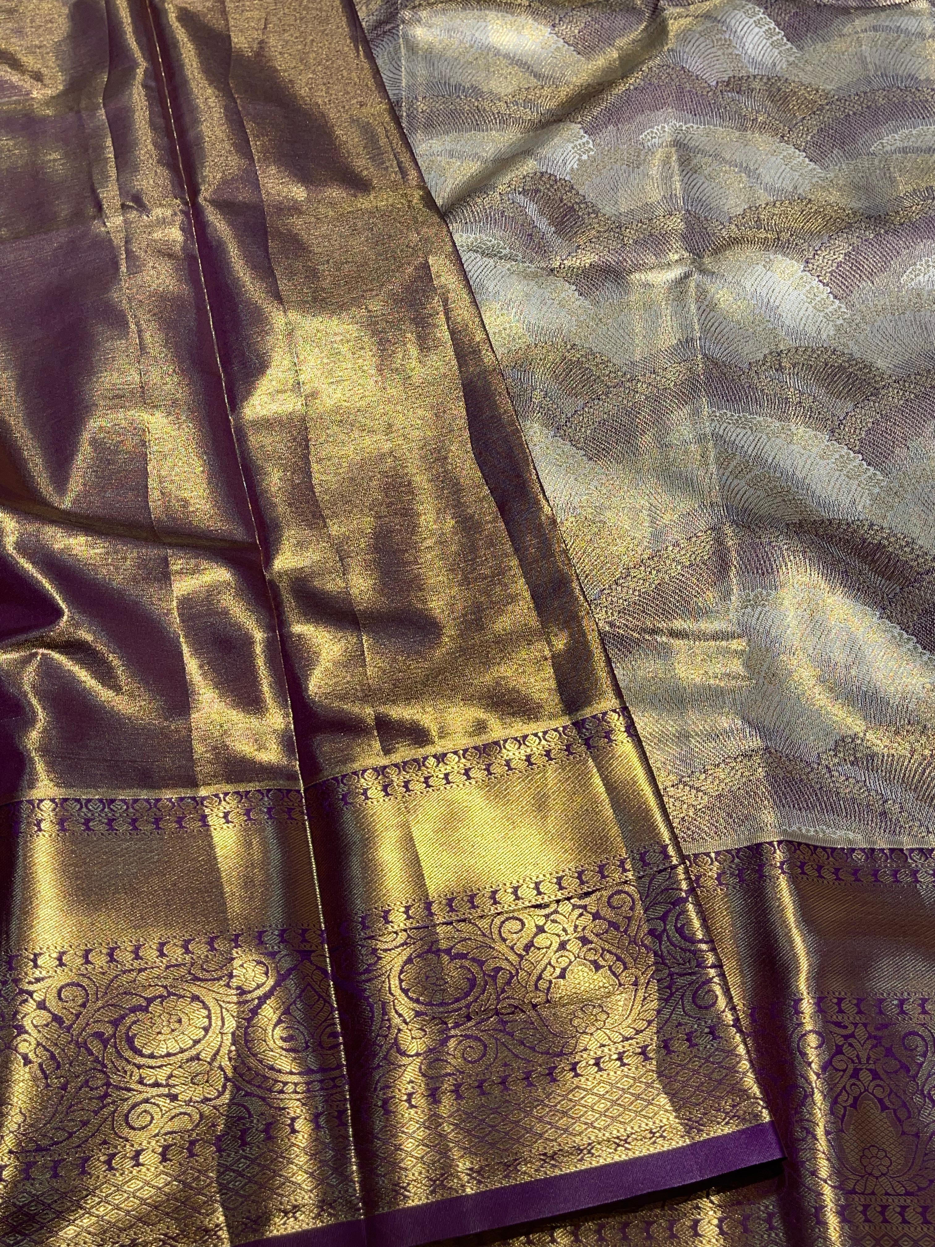 SWAYAMVARAM-PURPLE DUAL TONE SILK SAREE
