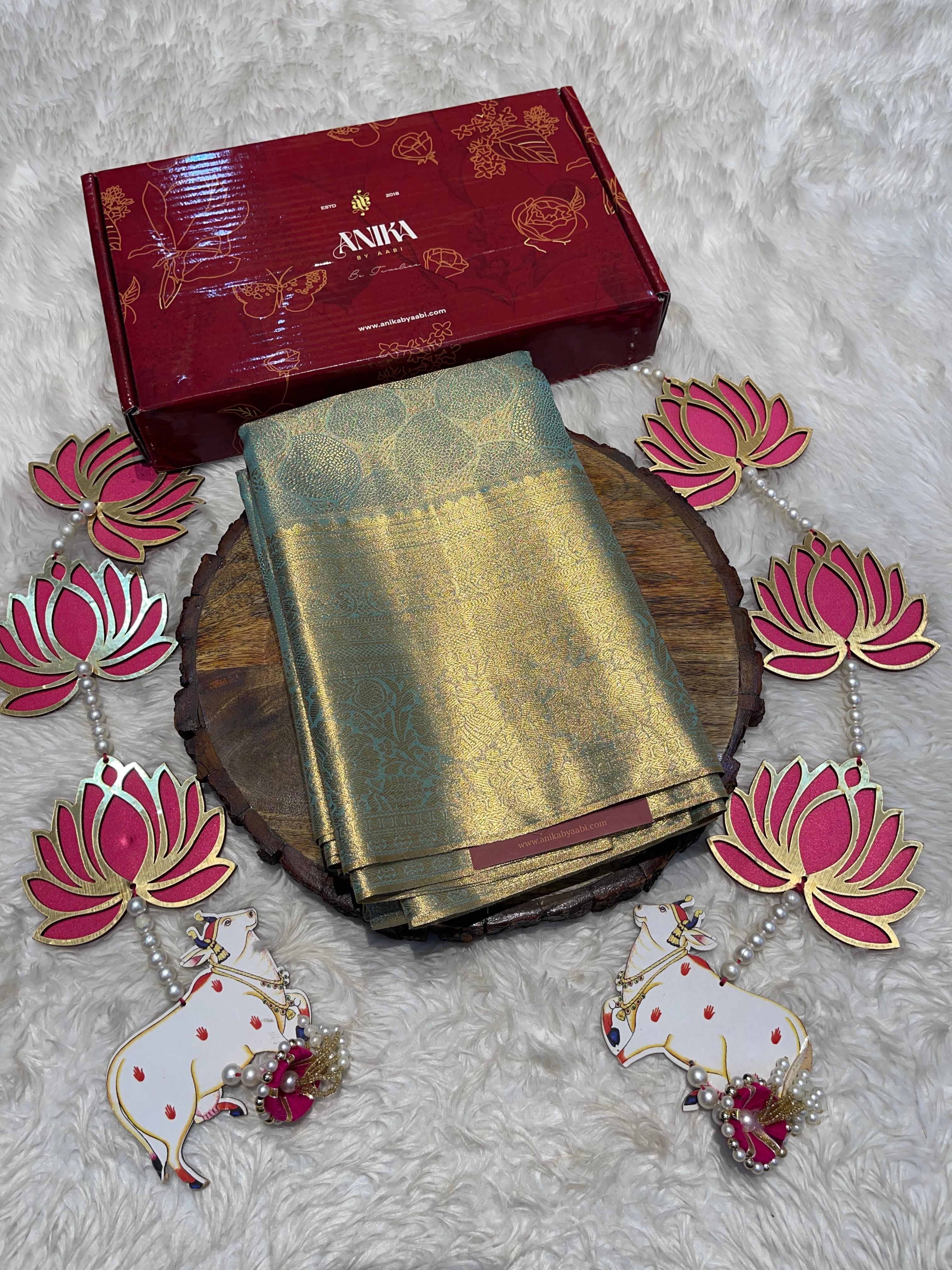 SWAYAMVARAM-PASTEL ICEBLUE BUTTAS SAREE