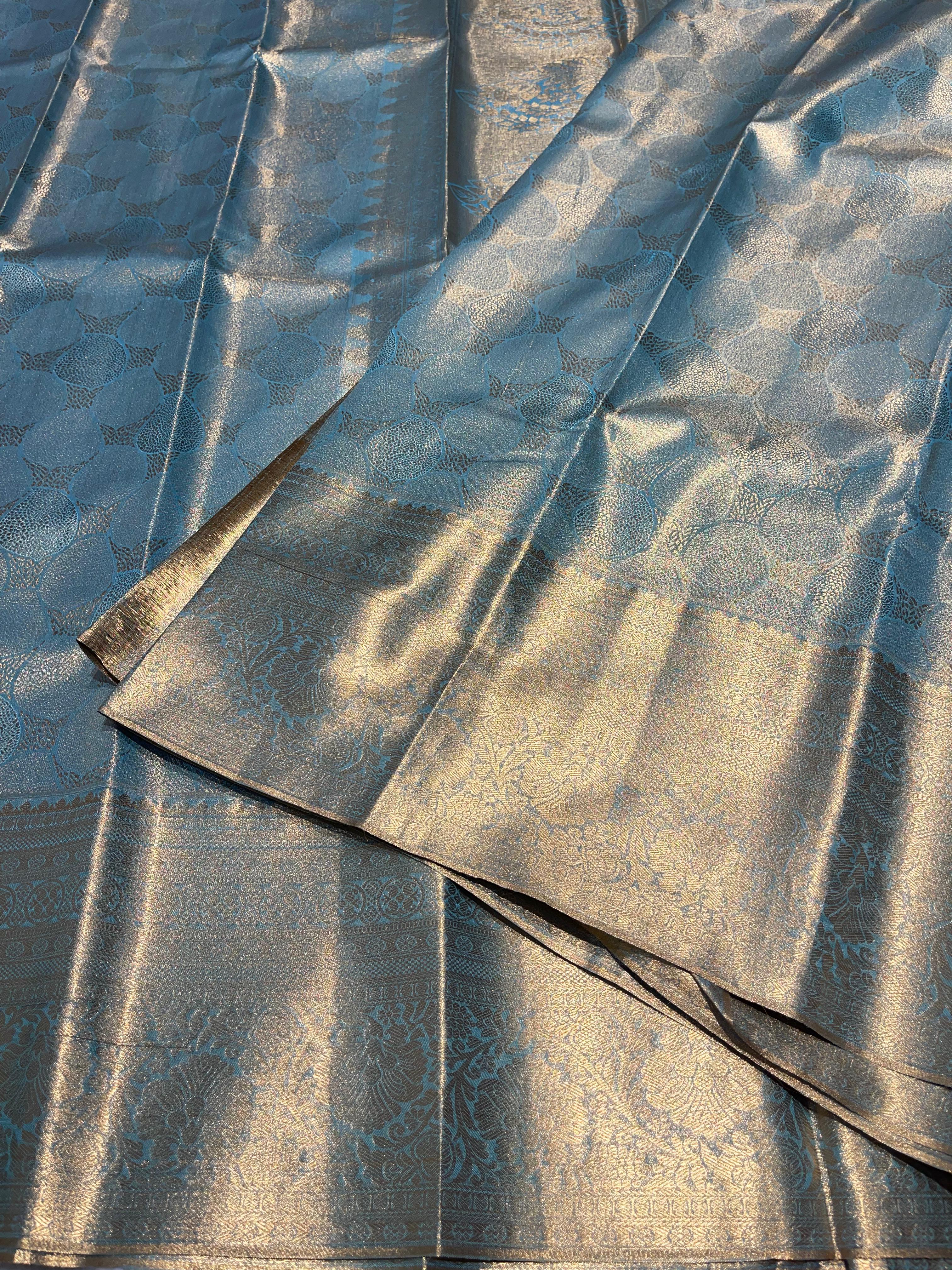 SWAYAMVARAM-PASTEL ICEBLUE BUTTAS SAREE