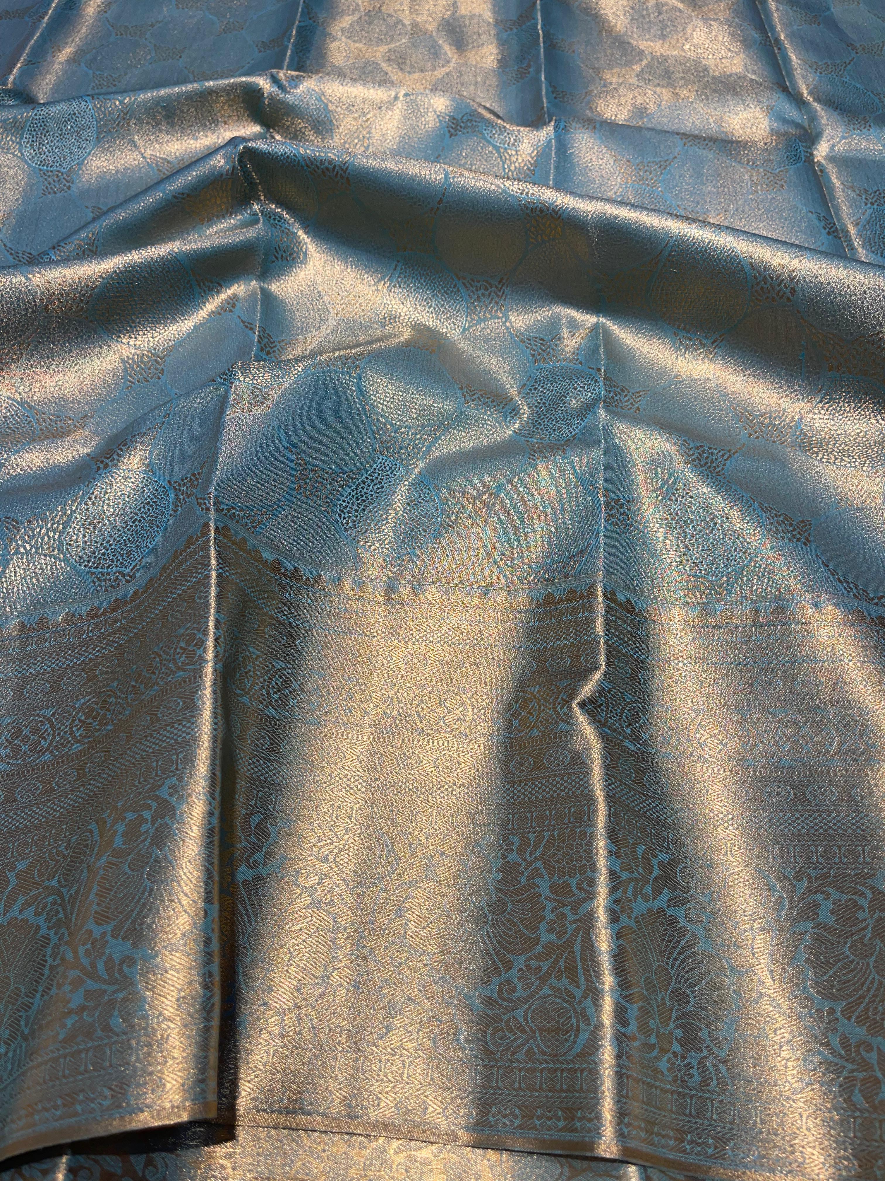 SWAYAMVARAM-PASTEL ICEBLUE BUTTAS SAREE