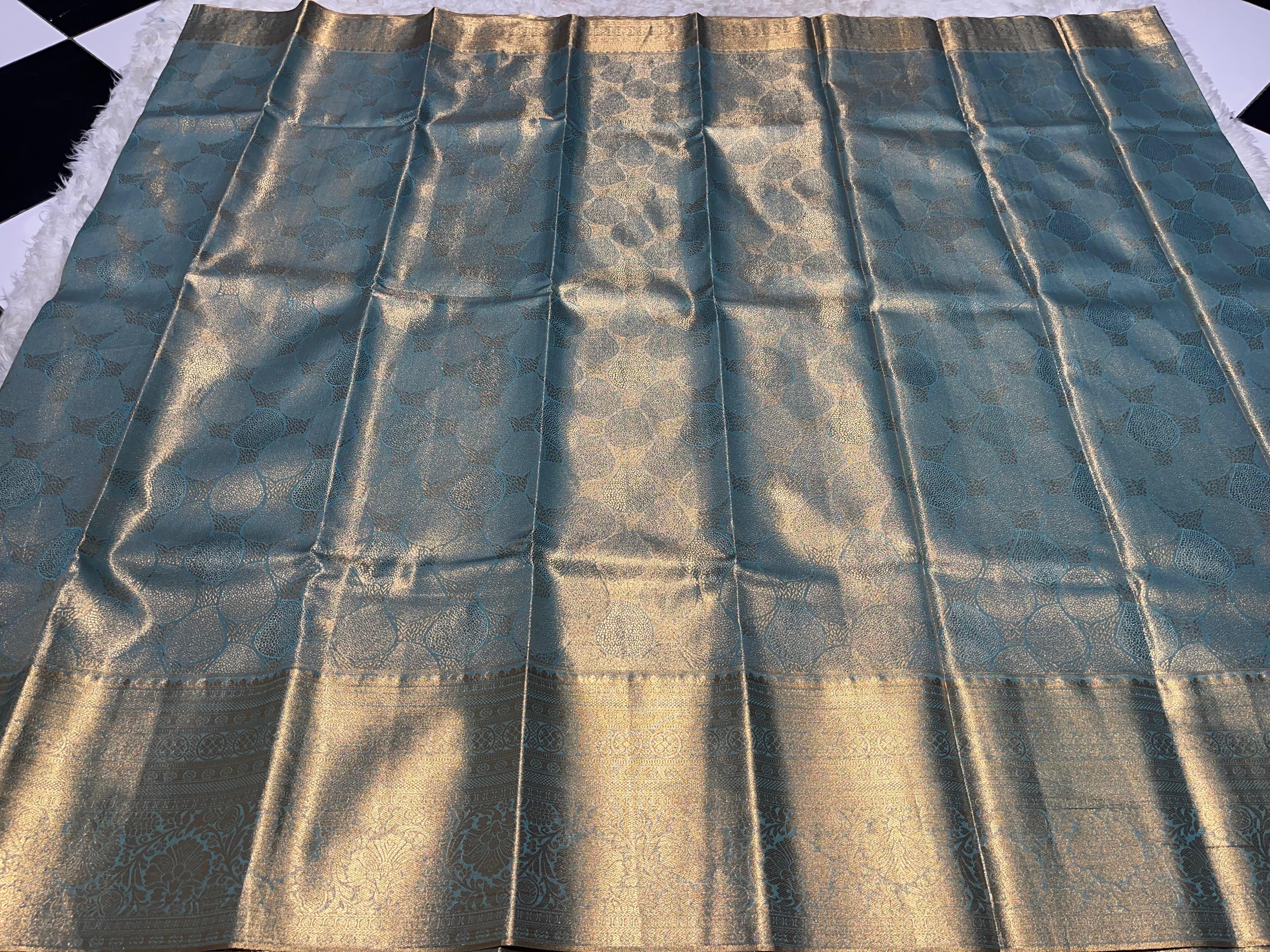 SWAYAMVARAM-PASTEL ICEBLUE BUTTAS SAREE