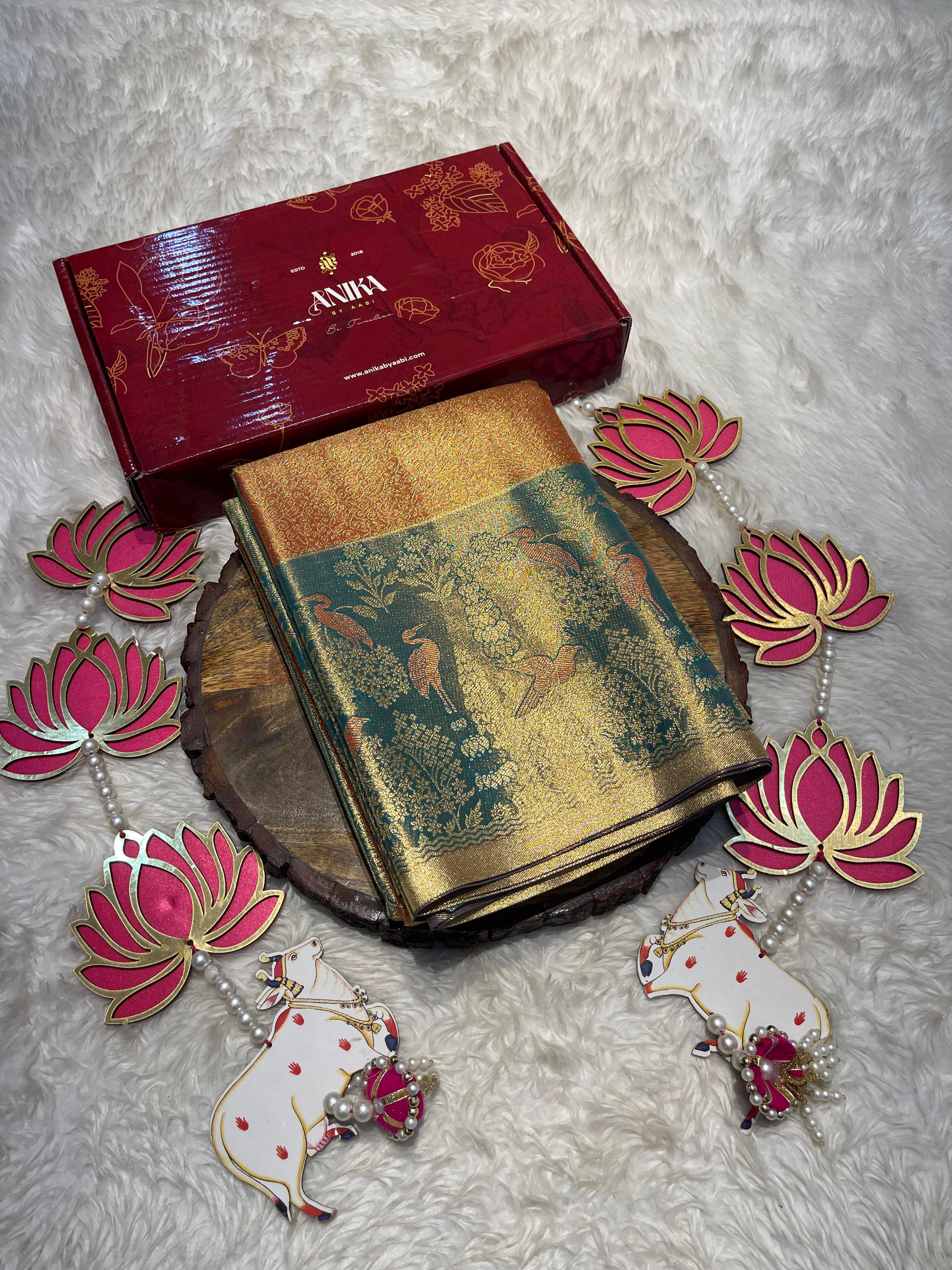 SWAYAMVARAM-PEACOCK ORANGE DUAL TONE