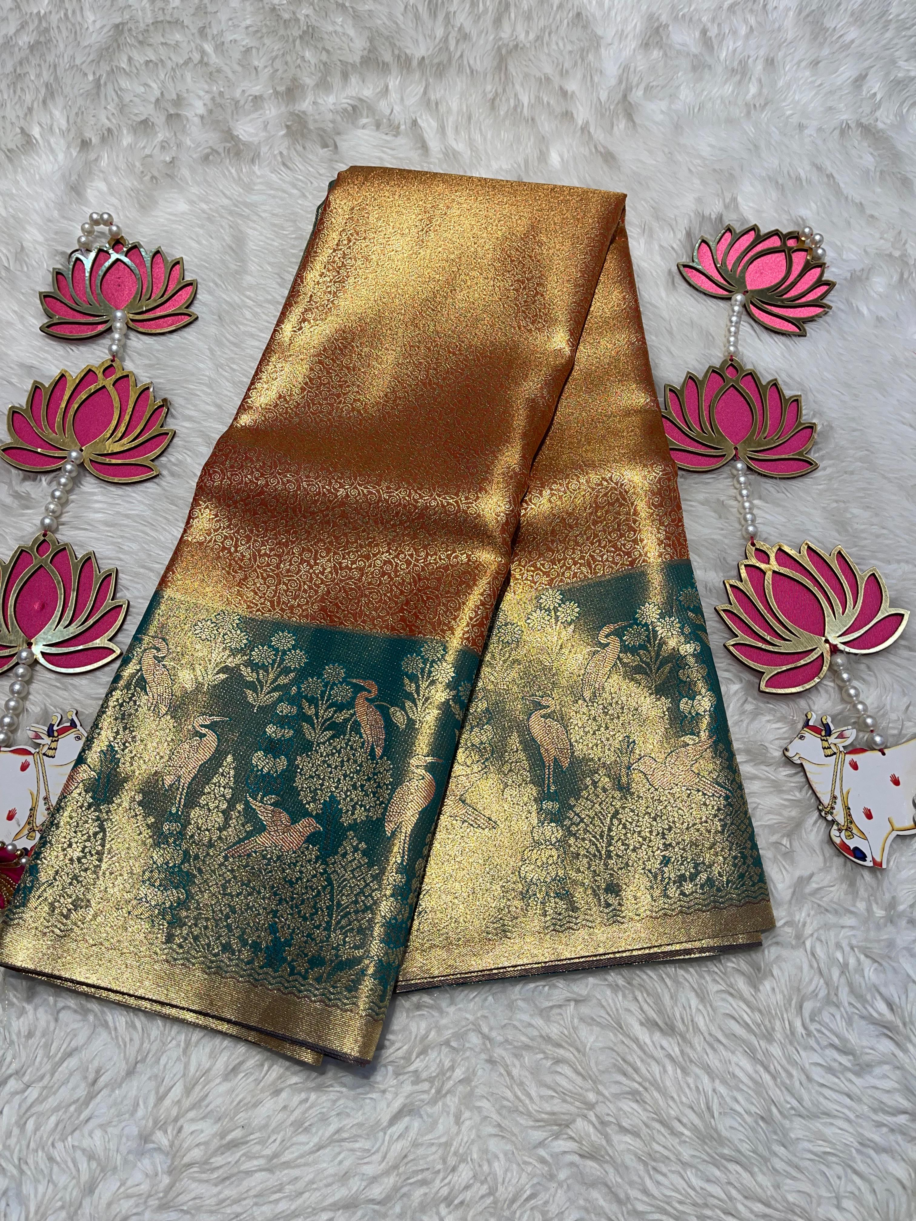 SWAYAMVARAM-PEACOCK ORANGE DUAL TONE