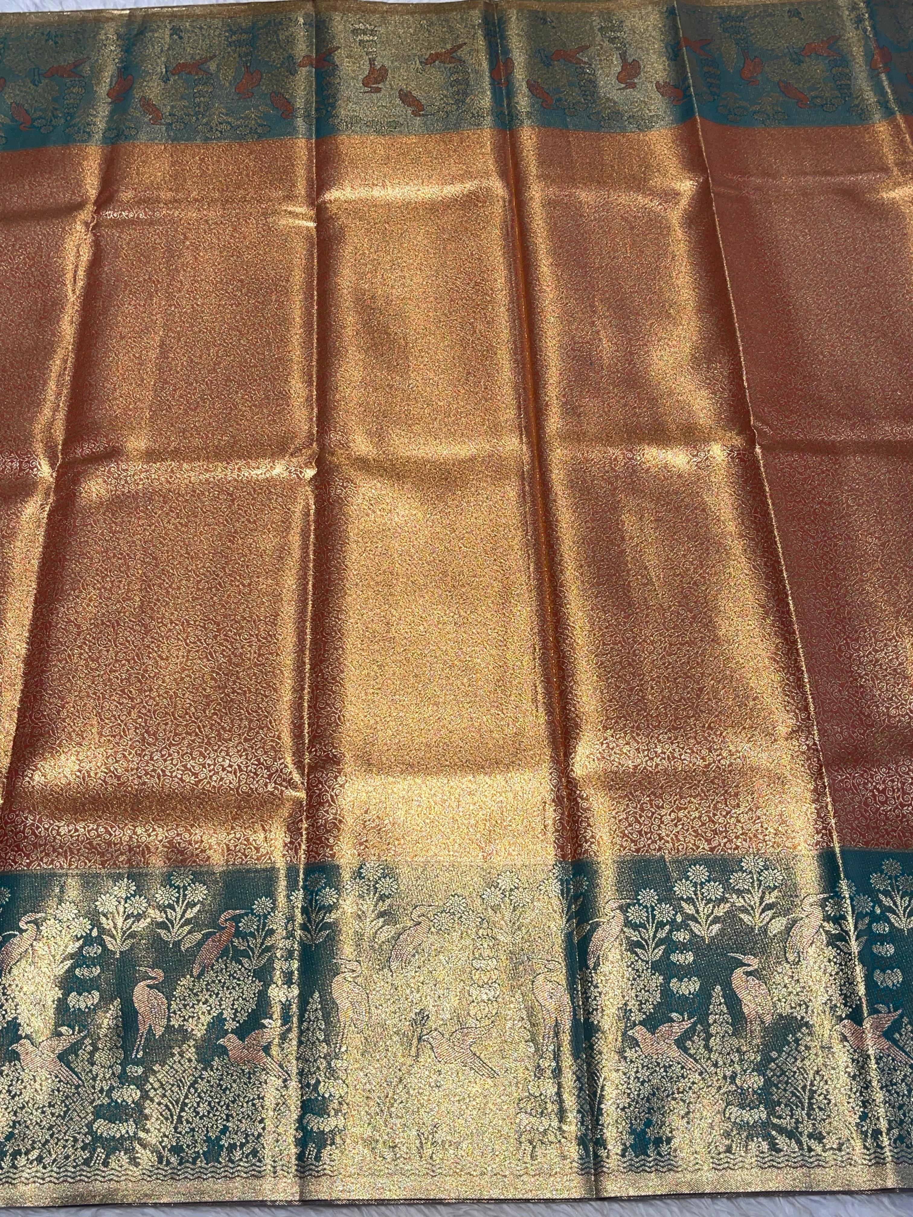 SWAYAMVARAM-PEACOCK ORANGE DUAL TONE