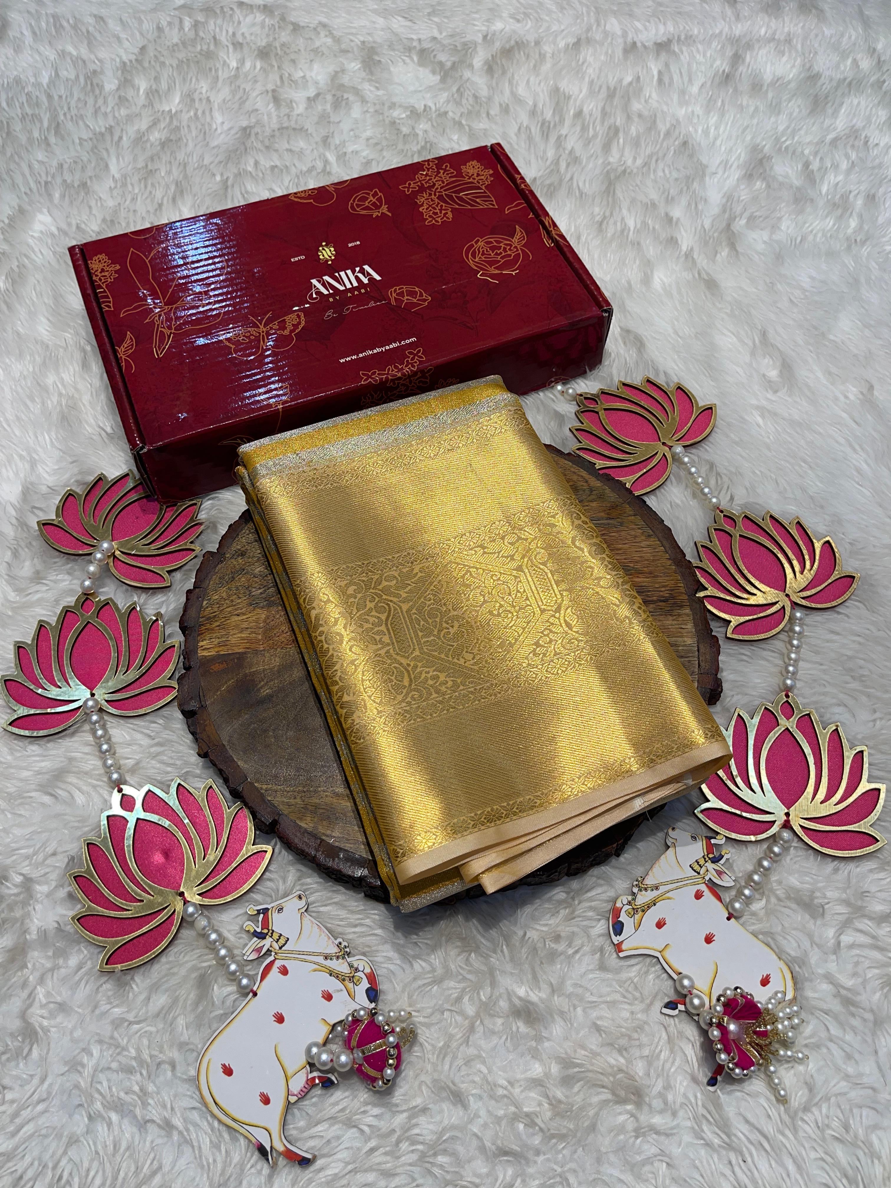 SWAYAMVARAM-CITRINE GREEN STRIPES SAREE