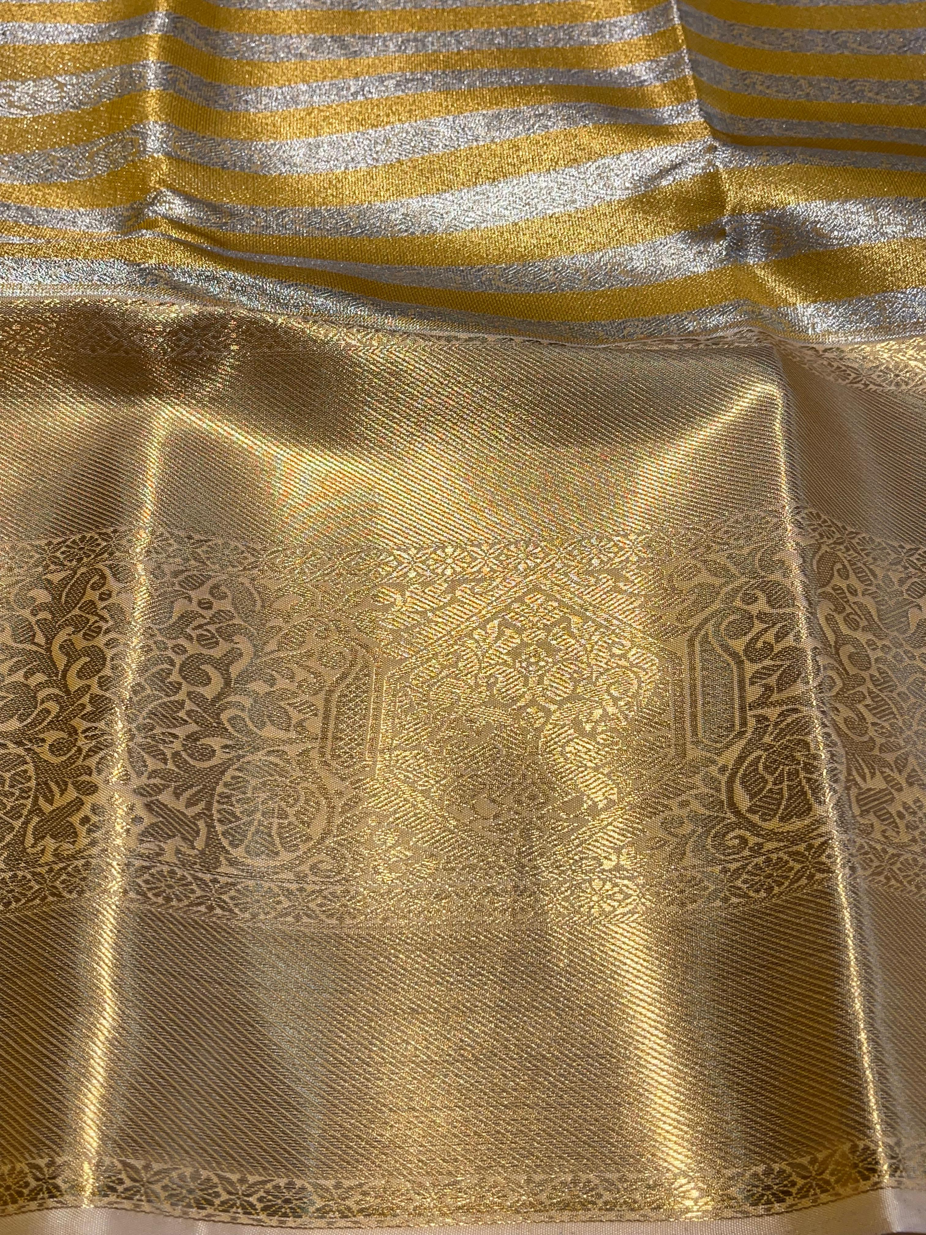 SWAYAMVARAM-CITRINE GREEN STRIPES SAREE