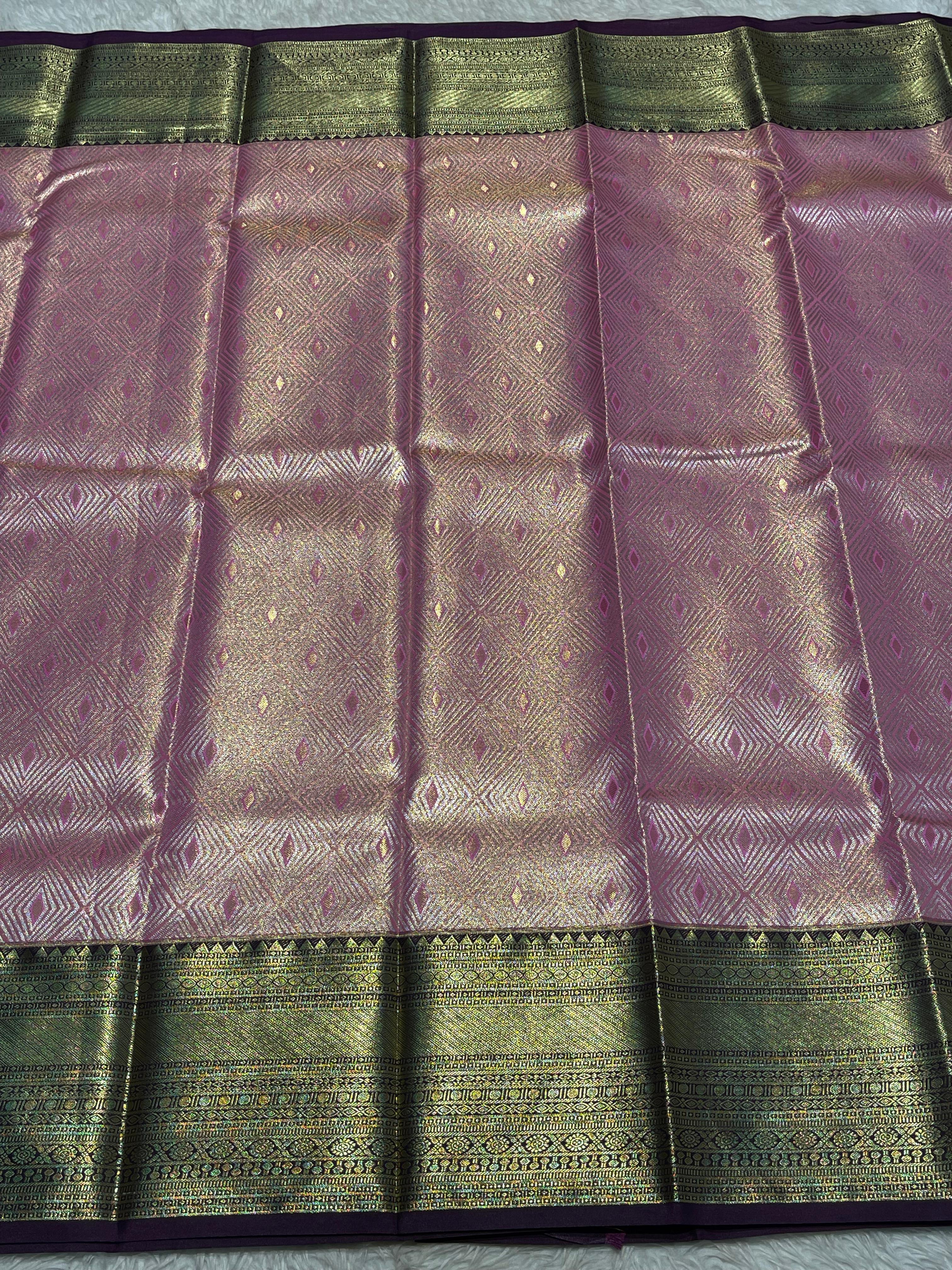 SWAYAMVARAM-PEACH WITH BROWN BRIDAL EDIT SAREE