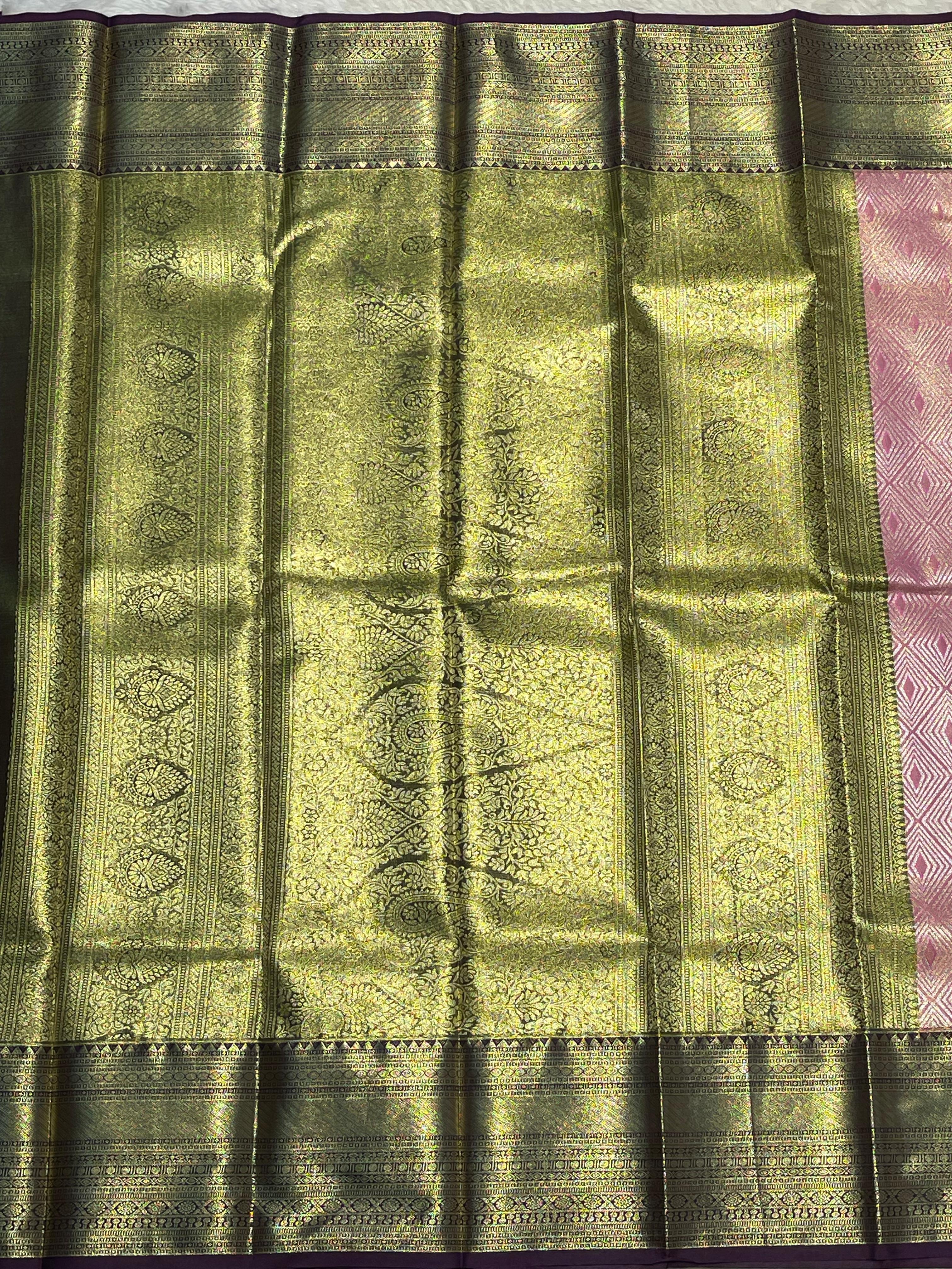 SWAYAMVARAM-PEACH WITH BROWN BRIDAL EDIT SAREE