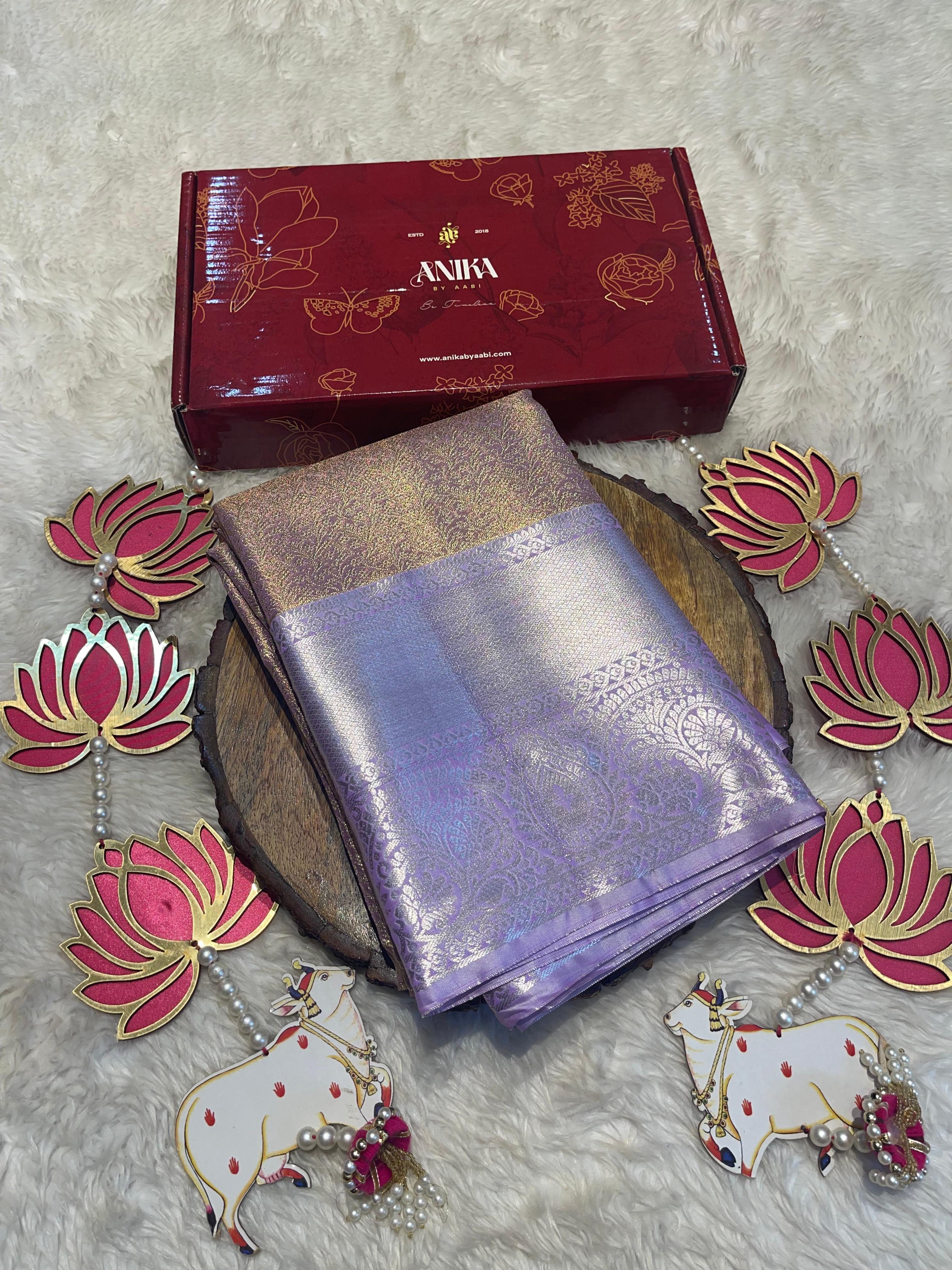 SWAYAMVARAM-LILAC DUAL TONE SILK SAREE SL01