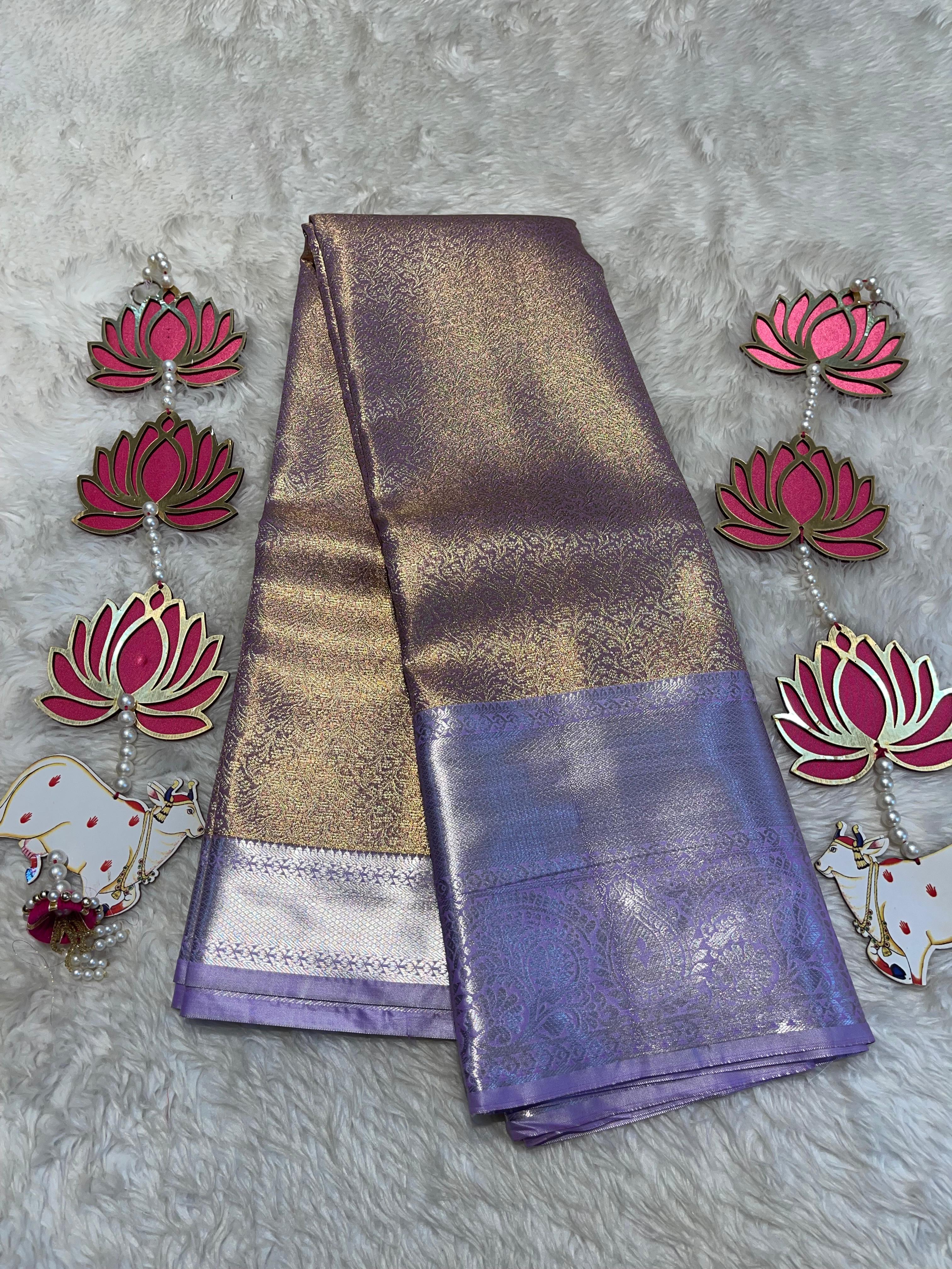 SWAYAMVARAM-LILAC DUAL TONE SILK SAREE SL01
