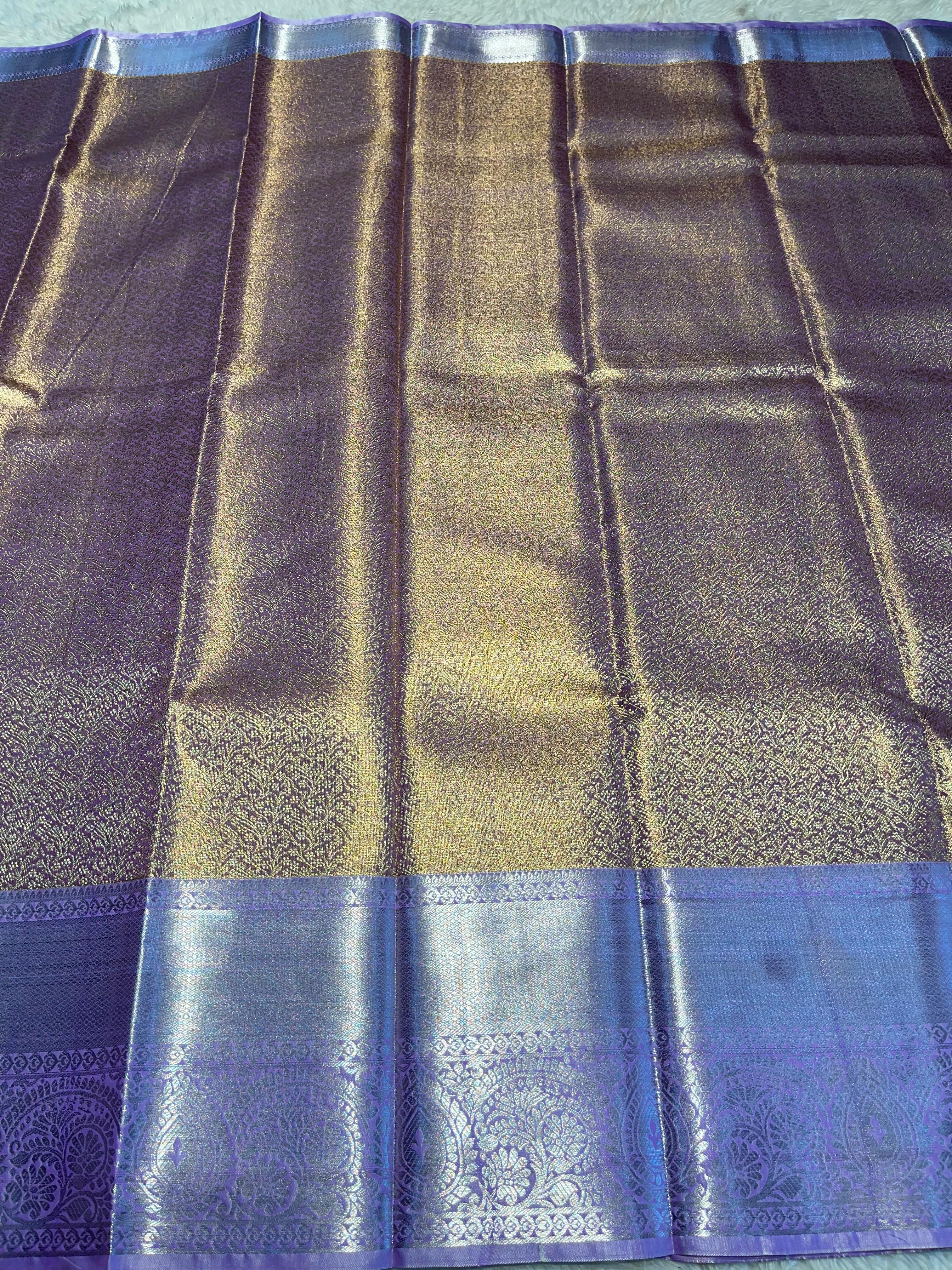 SWAYAMVARAM-LILAC DUAL TONE SILK SAREE SL01