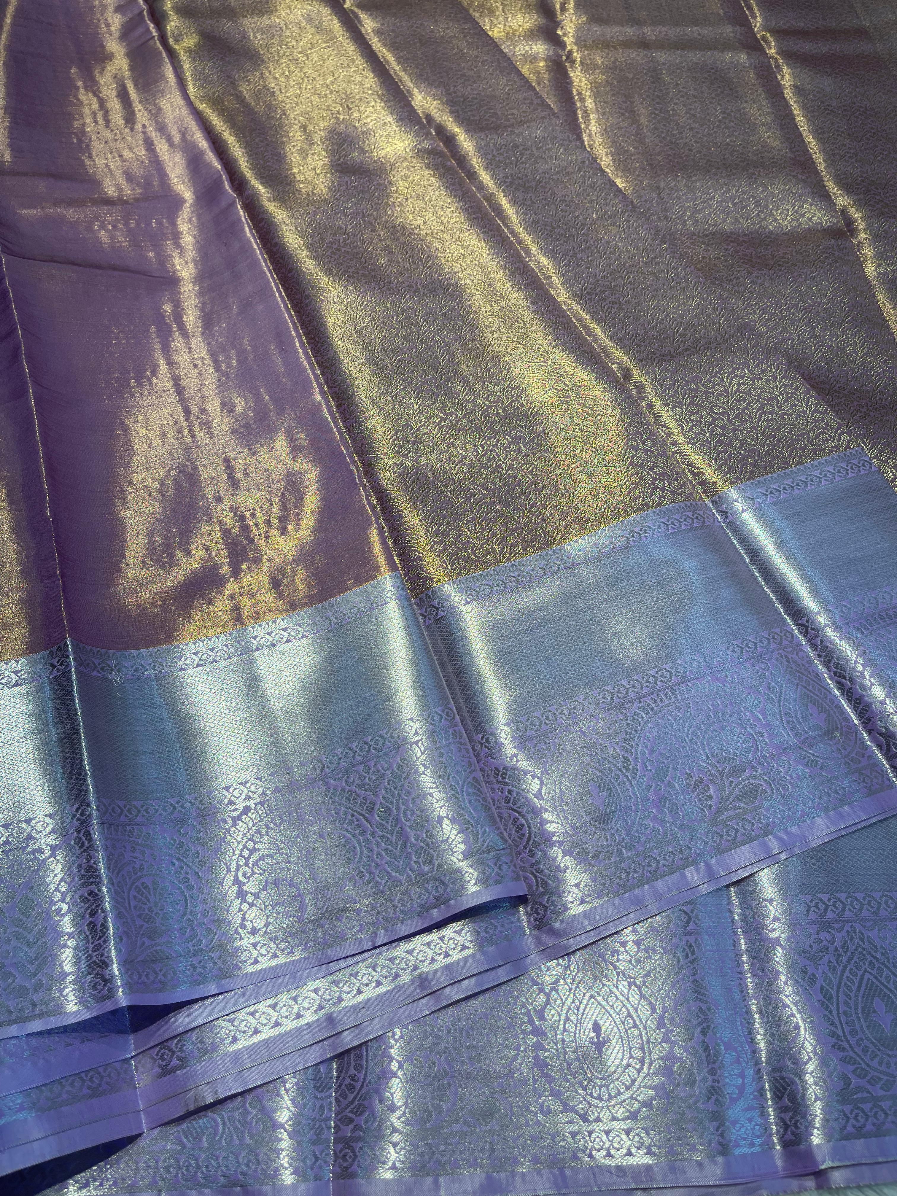 SWAYAMVARAM-LILAC DUAL TONE SILK SAREE SL01