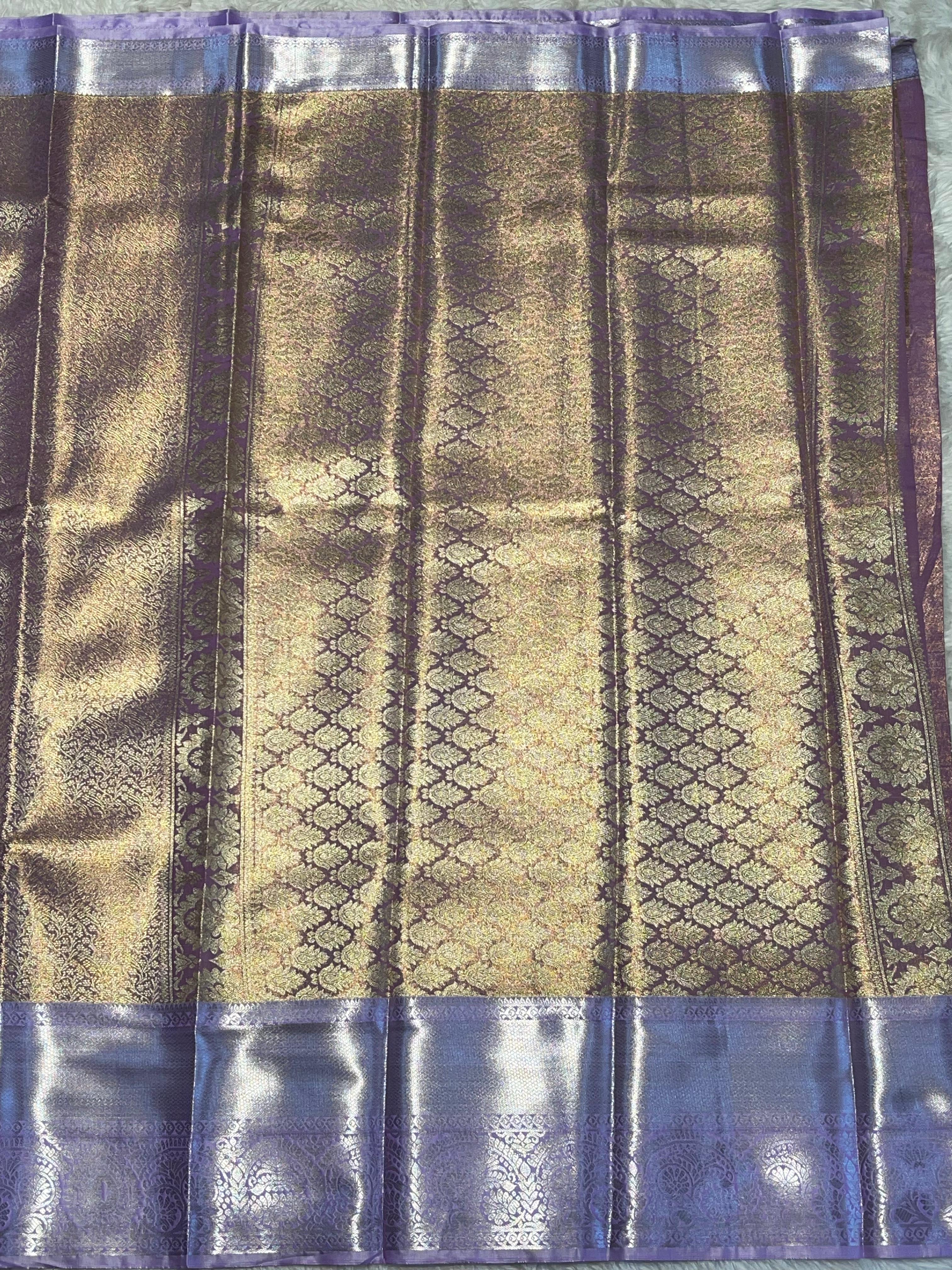 SWAYAMVARAM-LILAC DUAL TONE SILK SAREE SL01