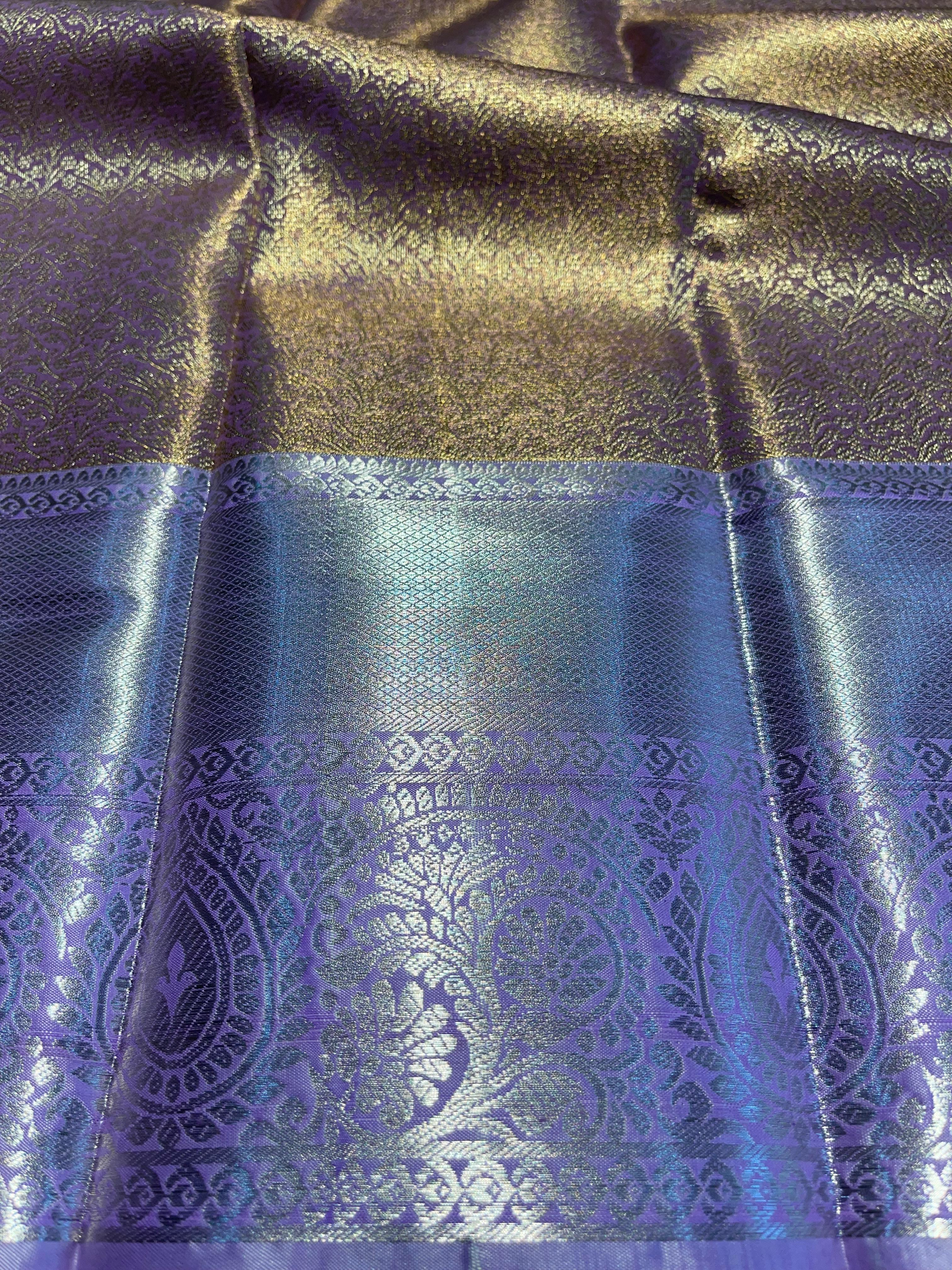 SWAYAMVARAM-LILAC DUAL TONE SILK SAREE SL01