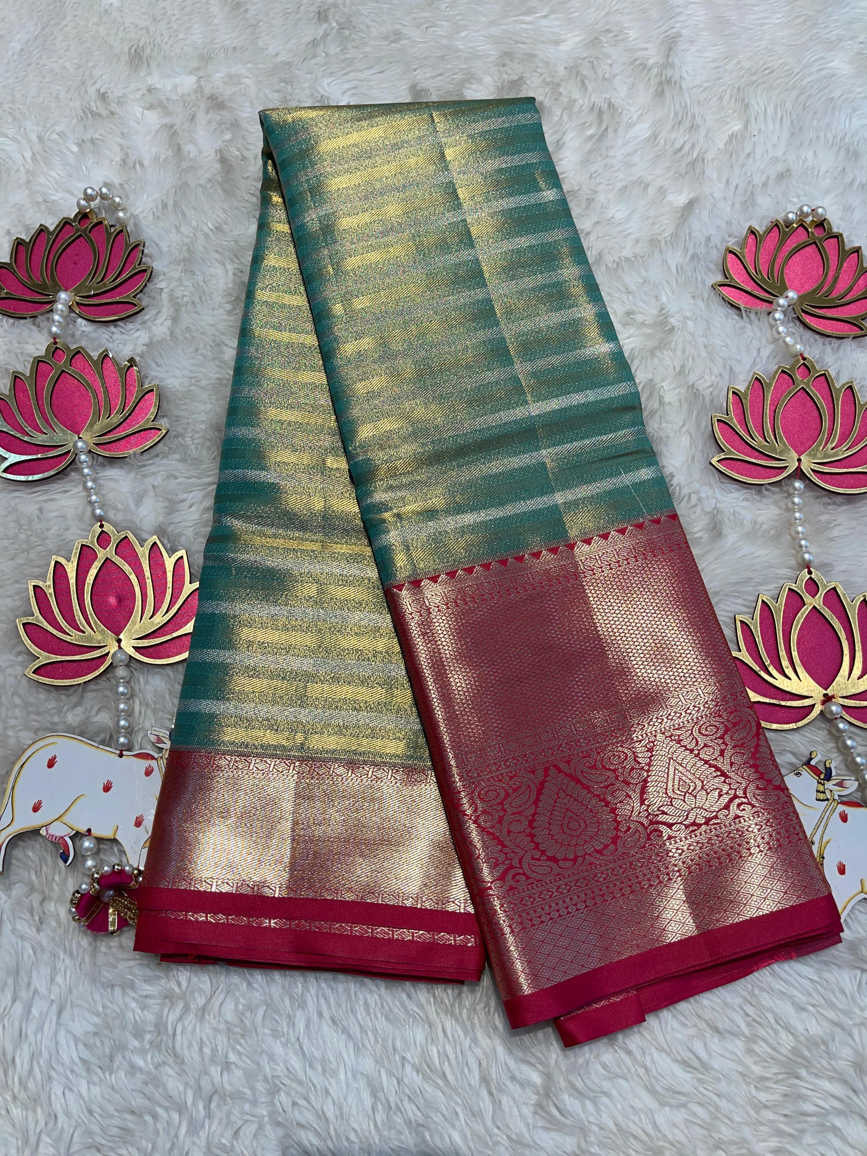 SWAYAMVARAM- SKY BLUE DUAL SILK SAREE