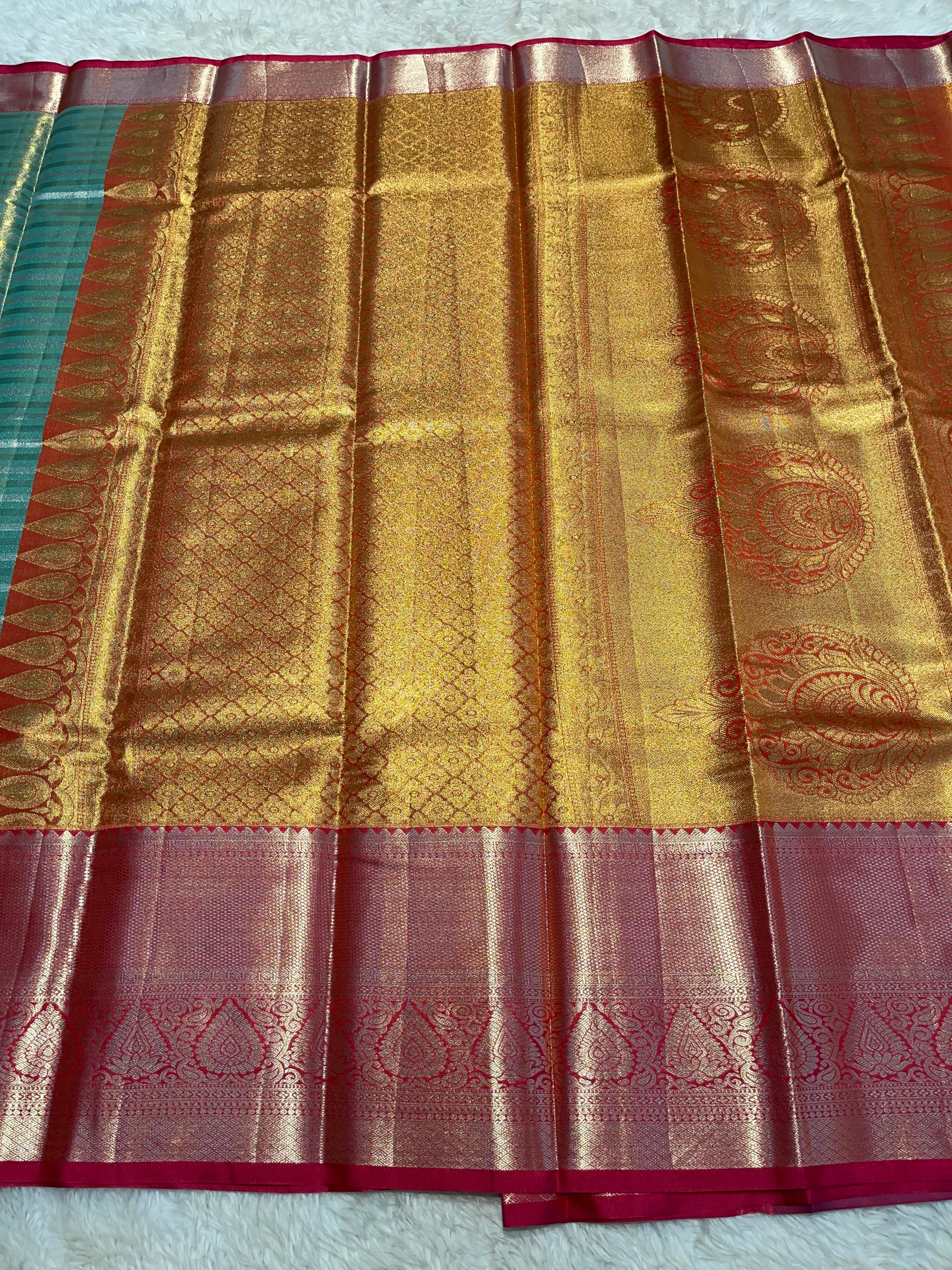 SWAYAMVARAM- SKY BLUE DUAL SILK SAREE