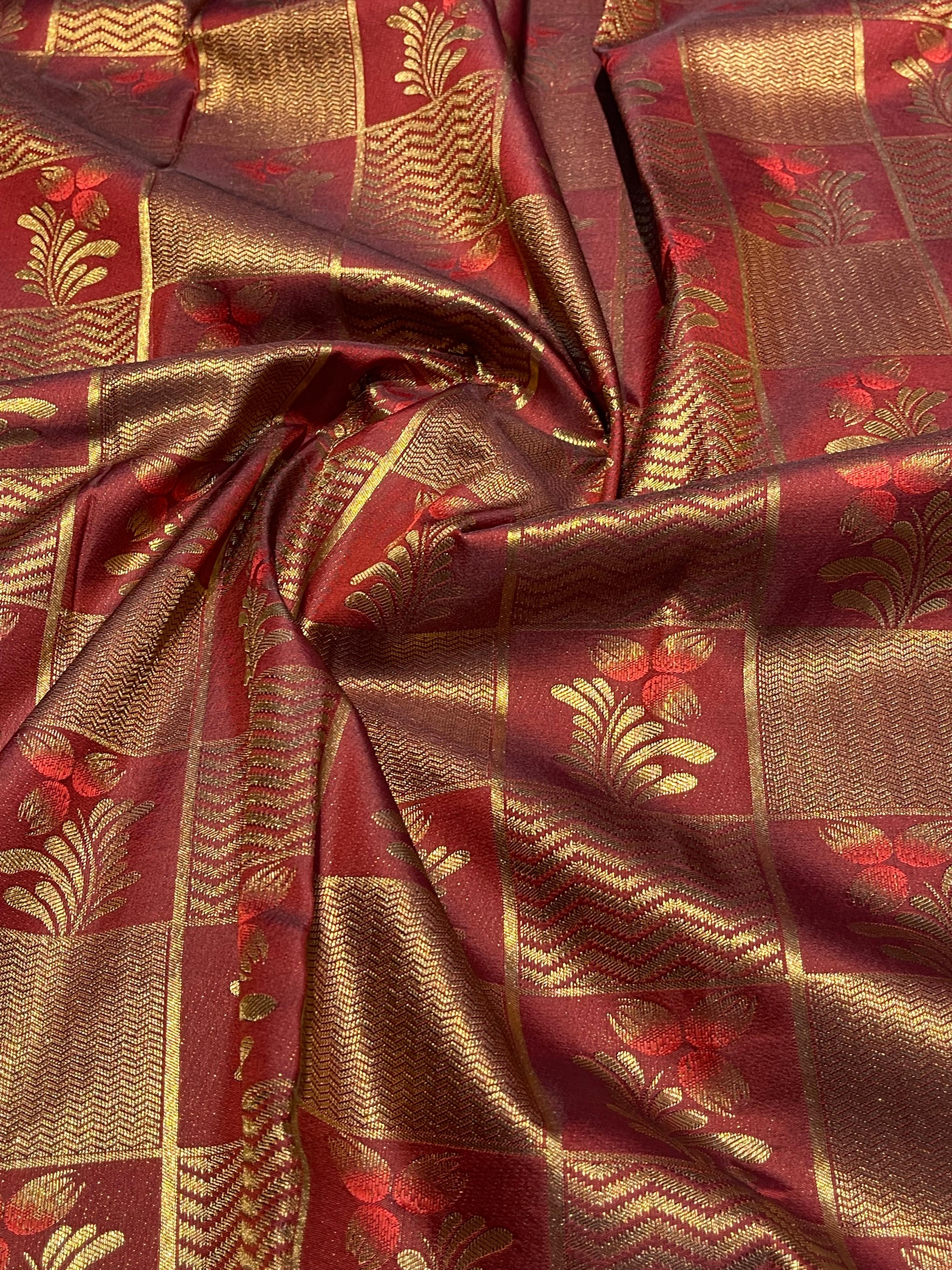 SWAYAMVARAM-DEEP MAROON WITH SHADE OF PINK LILAC DUAL TONE SILK SAREE