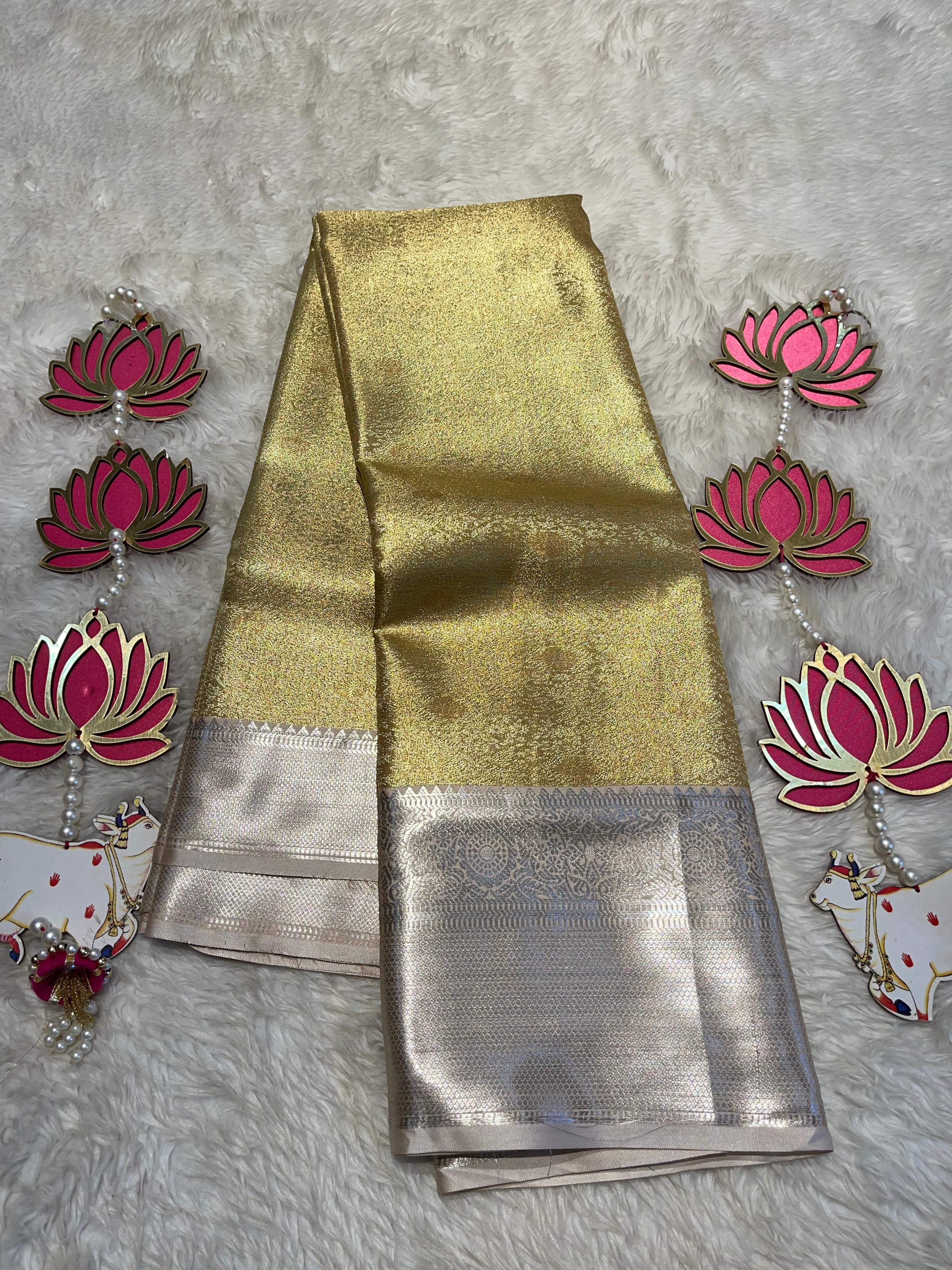 SWAYAMVARAM-ROYAL GOLD DUAL TONE SAREE