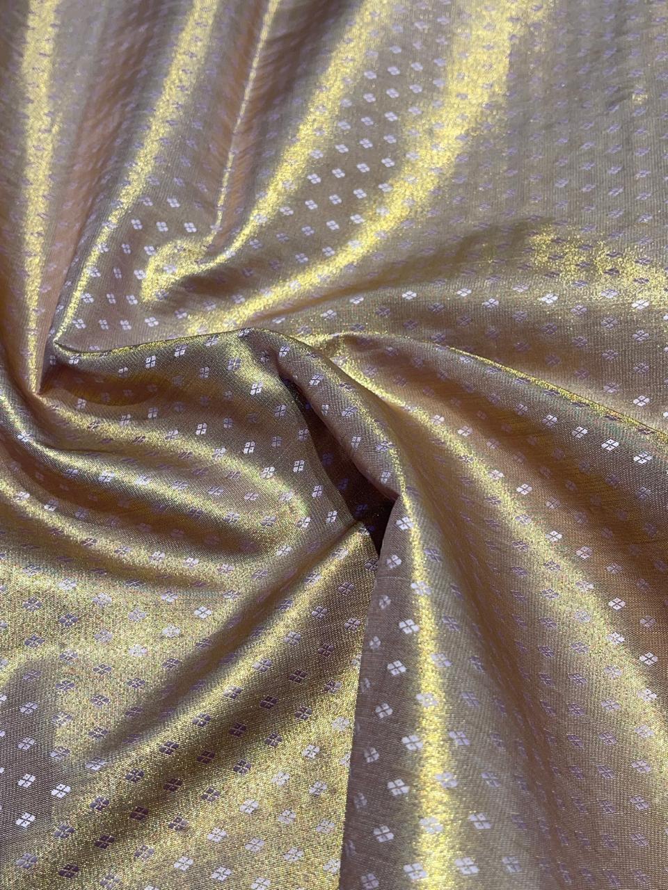 SWAYAMVARAM- DARK ANTIQUE GOLD WITH LILAC BORDER SILK SAREE