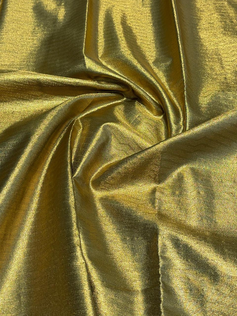 SWAYAMVARAM- DARK ANTIQUE GOLD WITH LILAC BORDER SILK SAREE