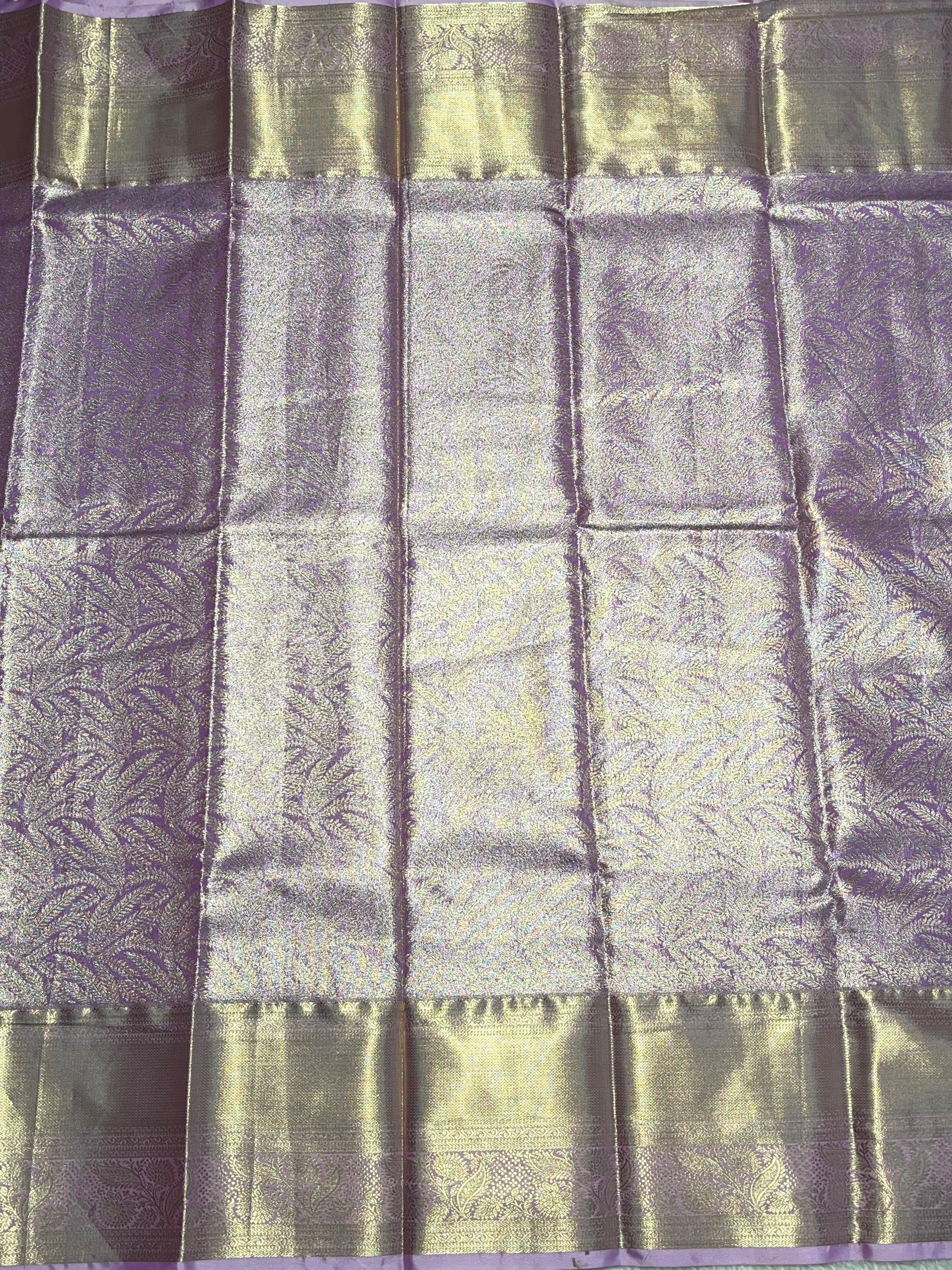 SWAYAMVARAM-LILAC WITH GOLD SILK SAREE