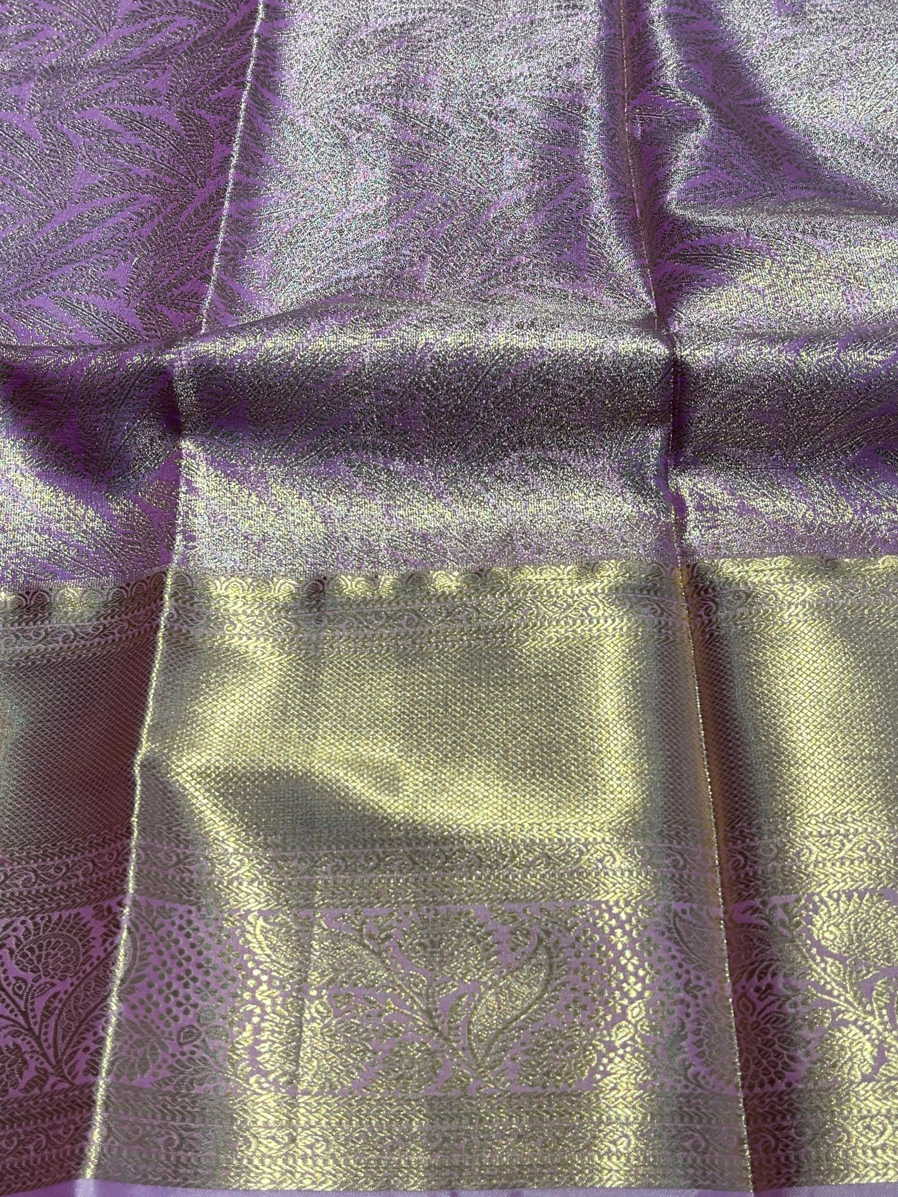 SWAYAMVARAM-LILAC WITH GOLD SILK SAREE