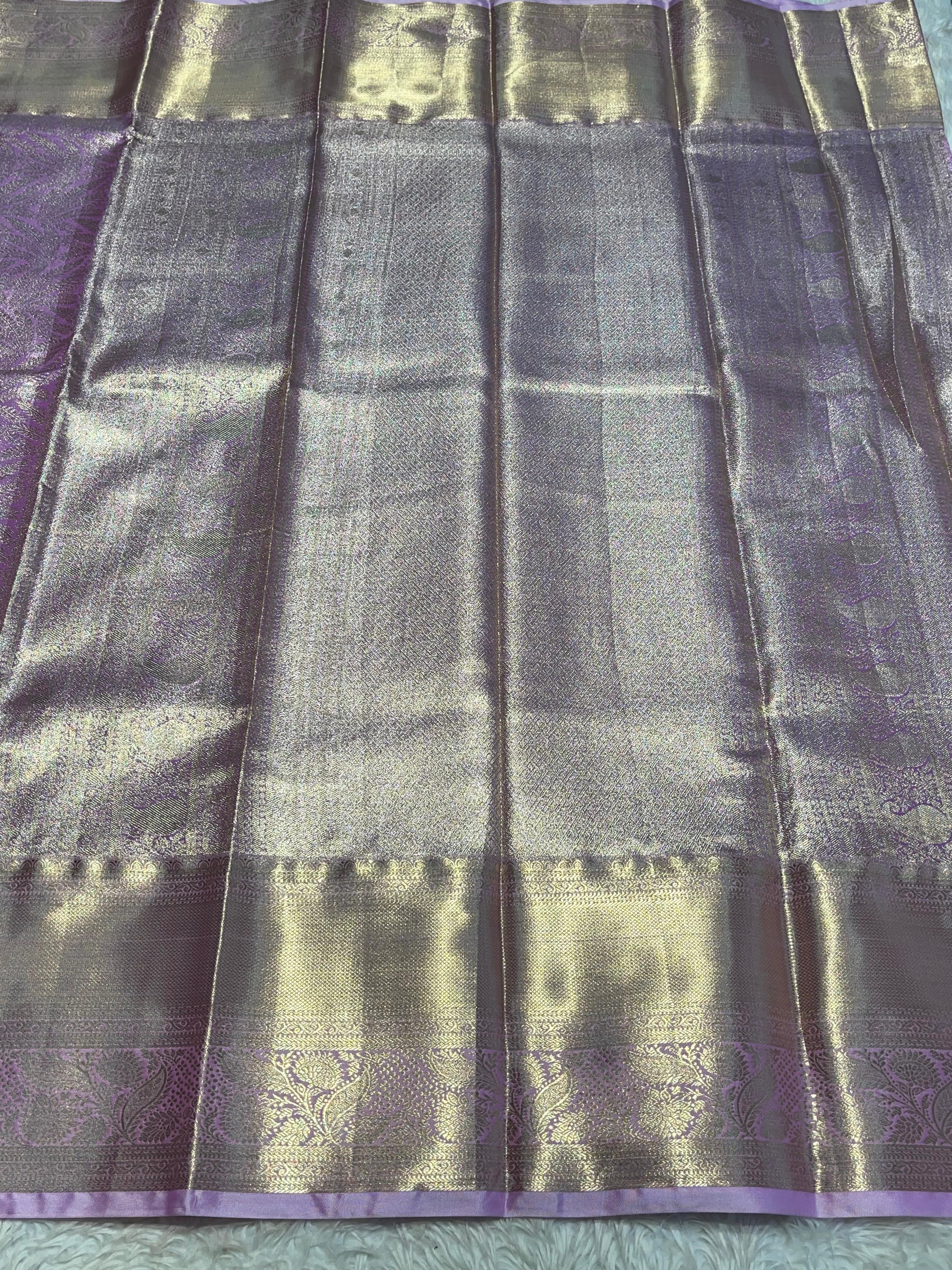 SWAYAMVARAM-LILAC WITH GOLD SILK SAREE