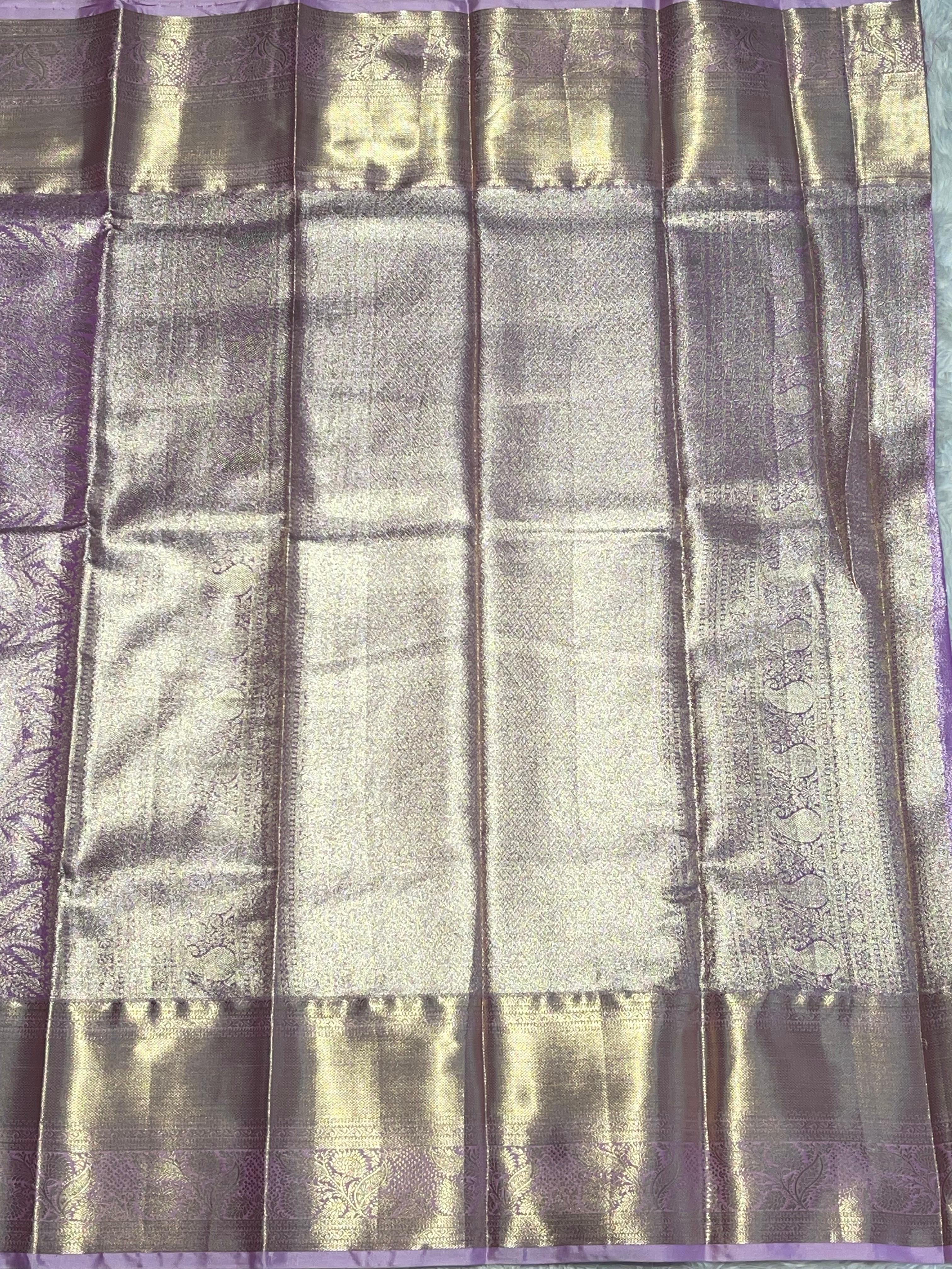 SWAYAMVARAM-LILAC WITH GOLD SILK SAREE