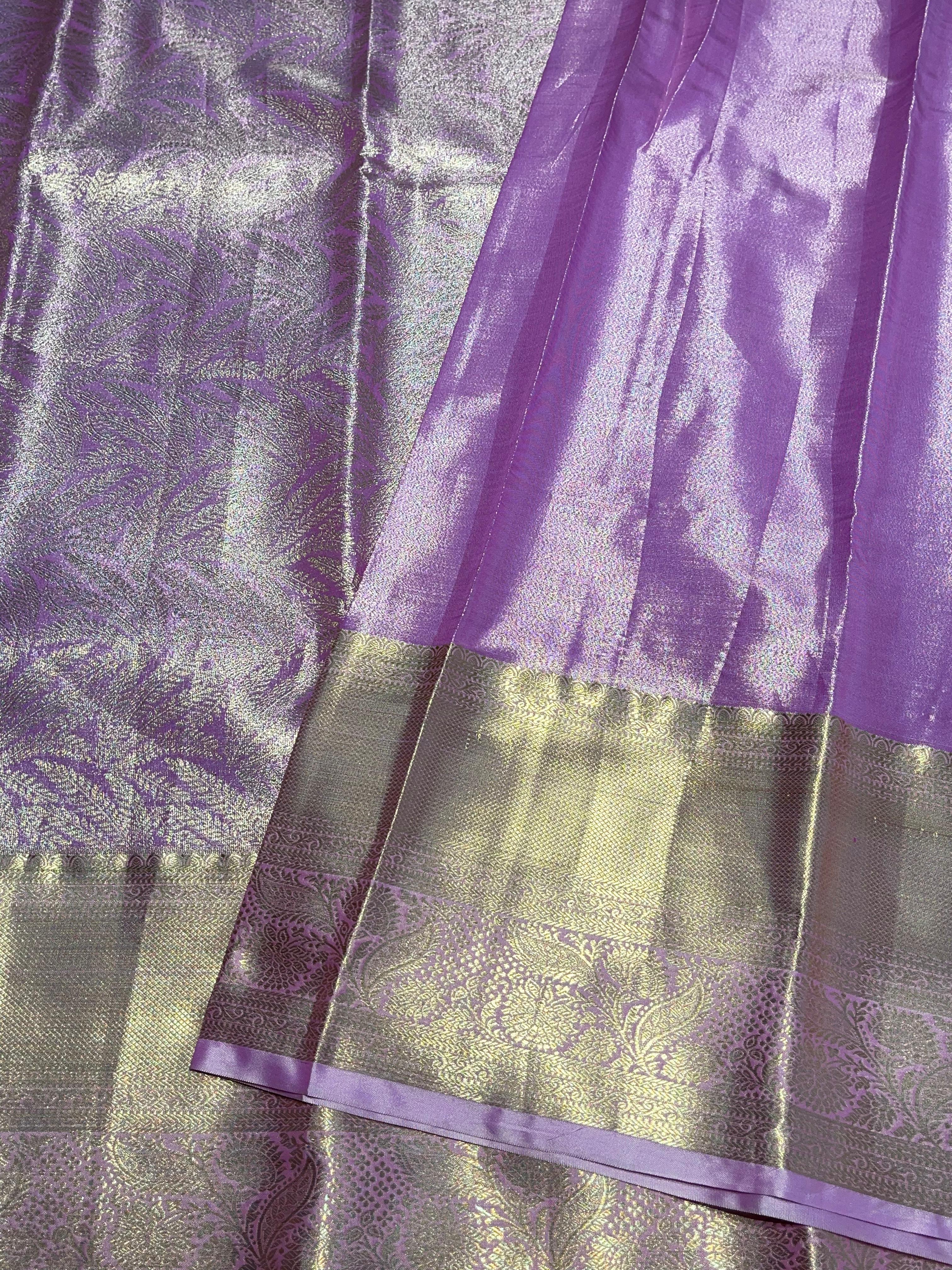 SWAYAMVARAM-LILAC WITH GOLD SILK SAREE